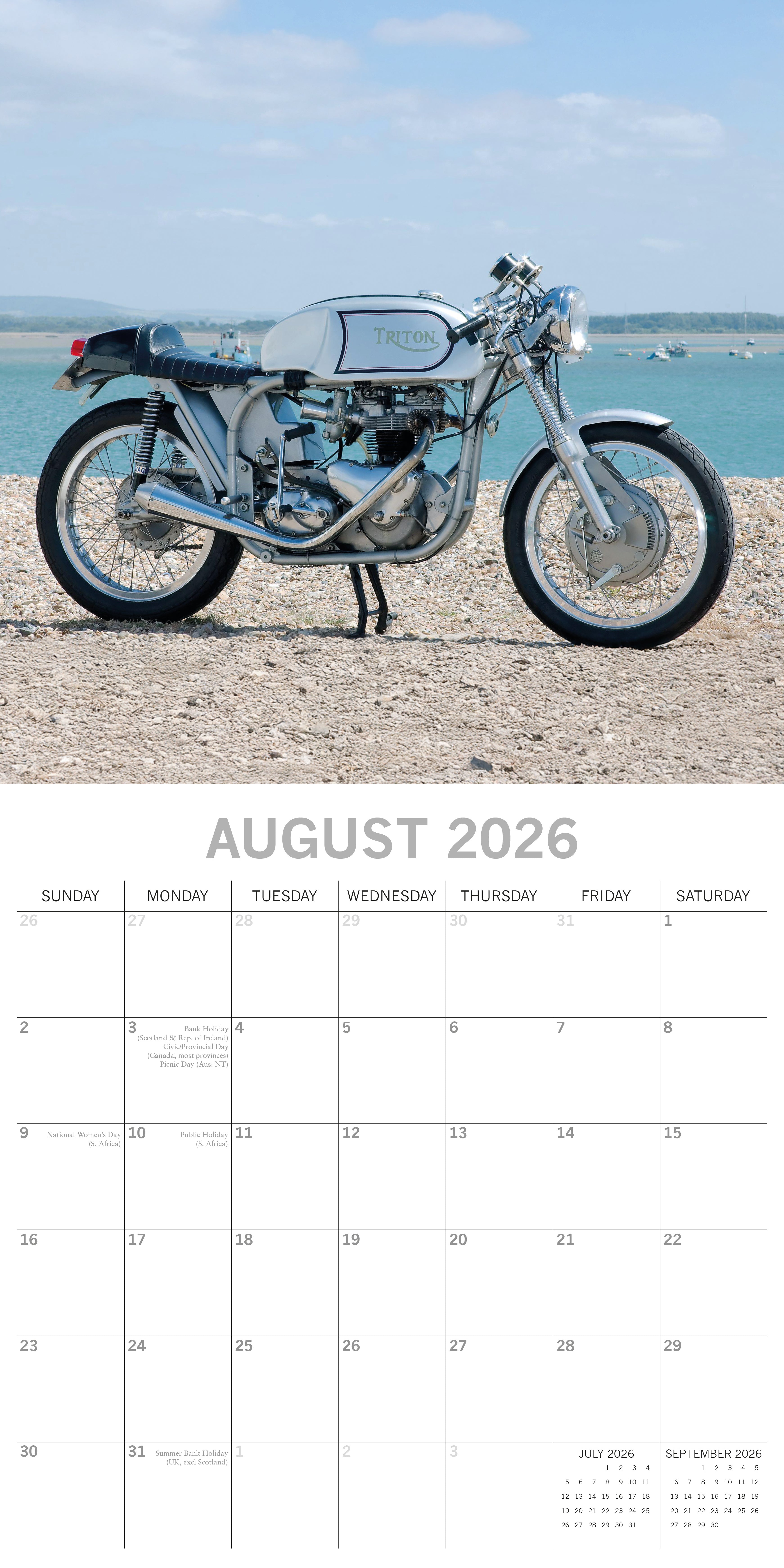 2026 Retro Motorbikes - Square Wall Calendar