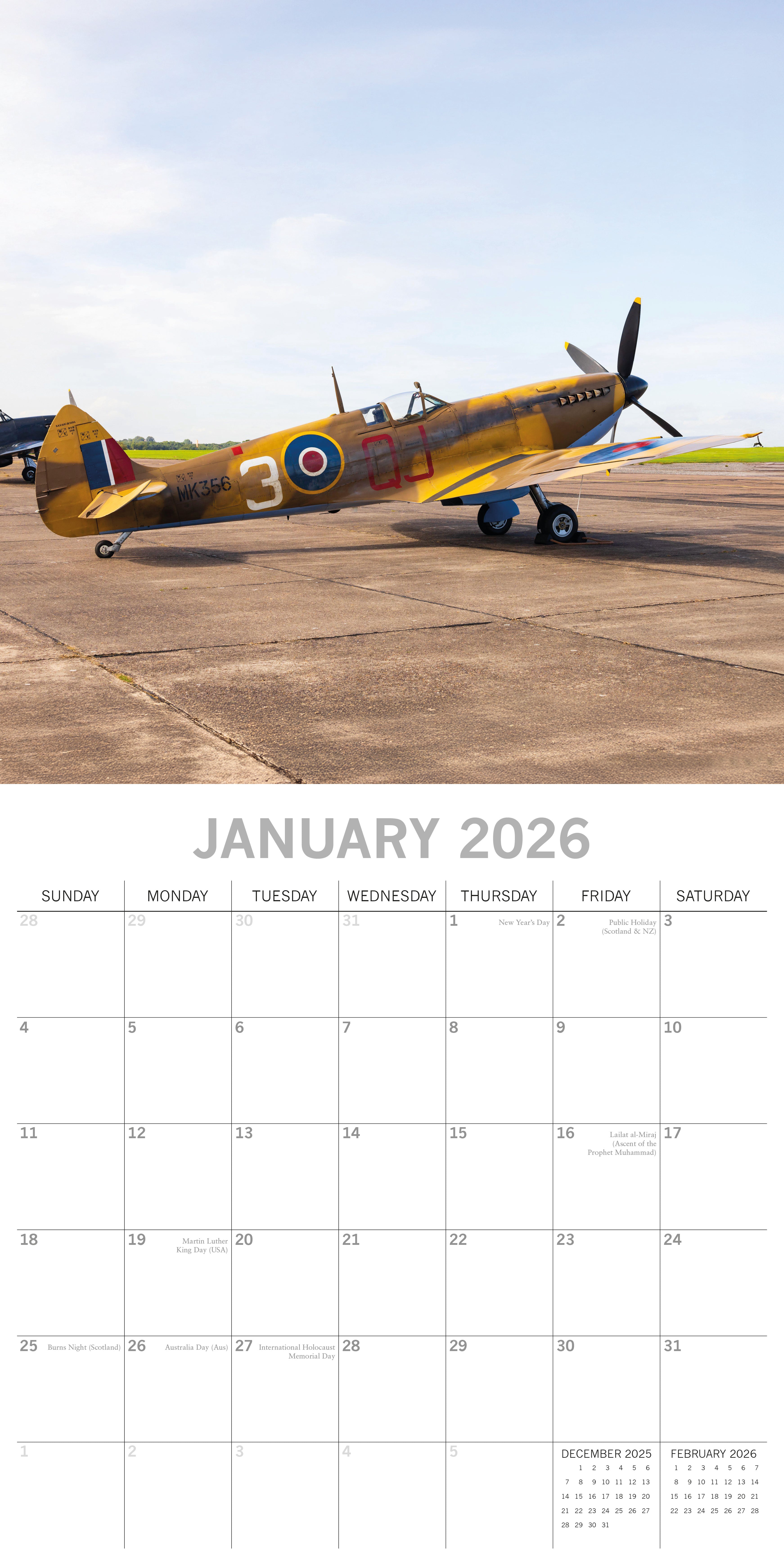 2026 Spitfires - Square Wall Calendar