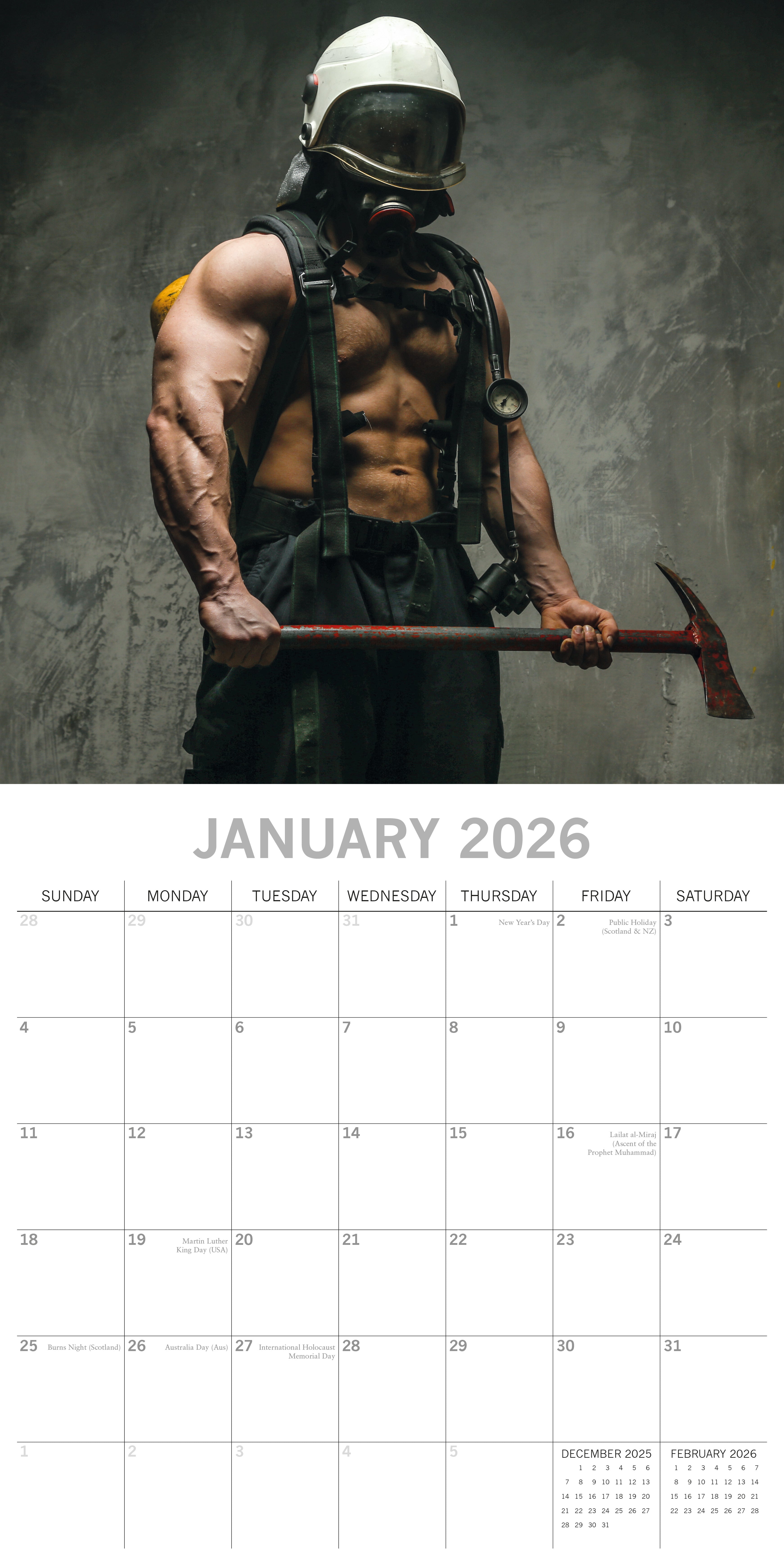 2026 Firefighters - Square Wall Calendar