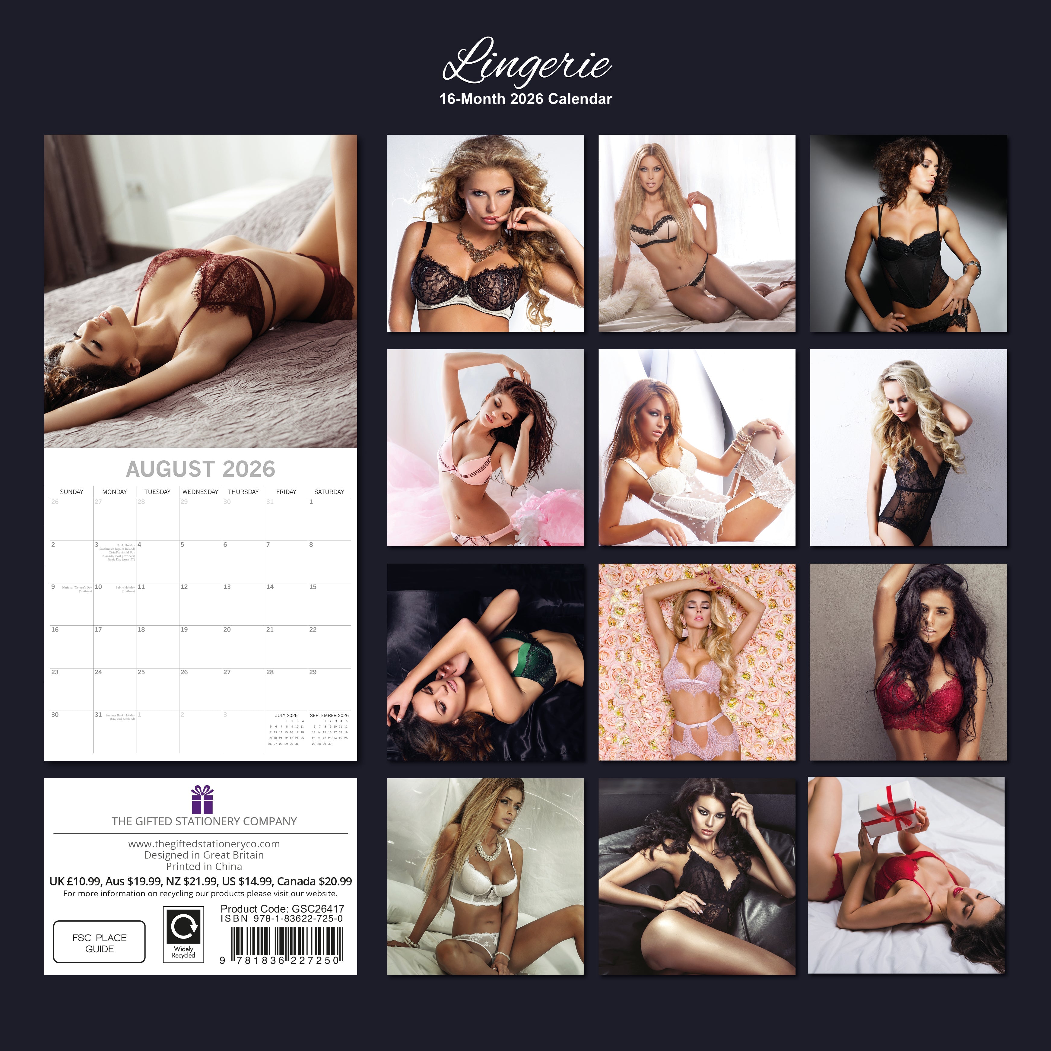 2026 Lingerie - Square Wall Calendar