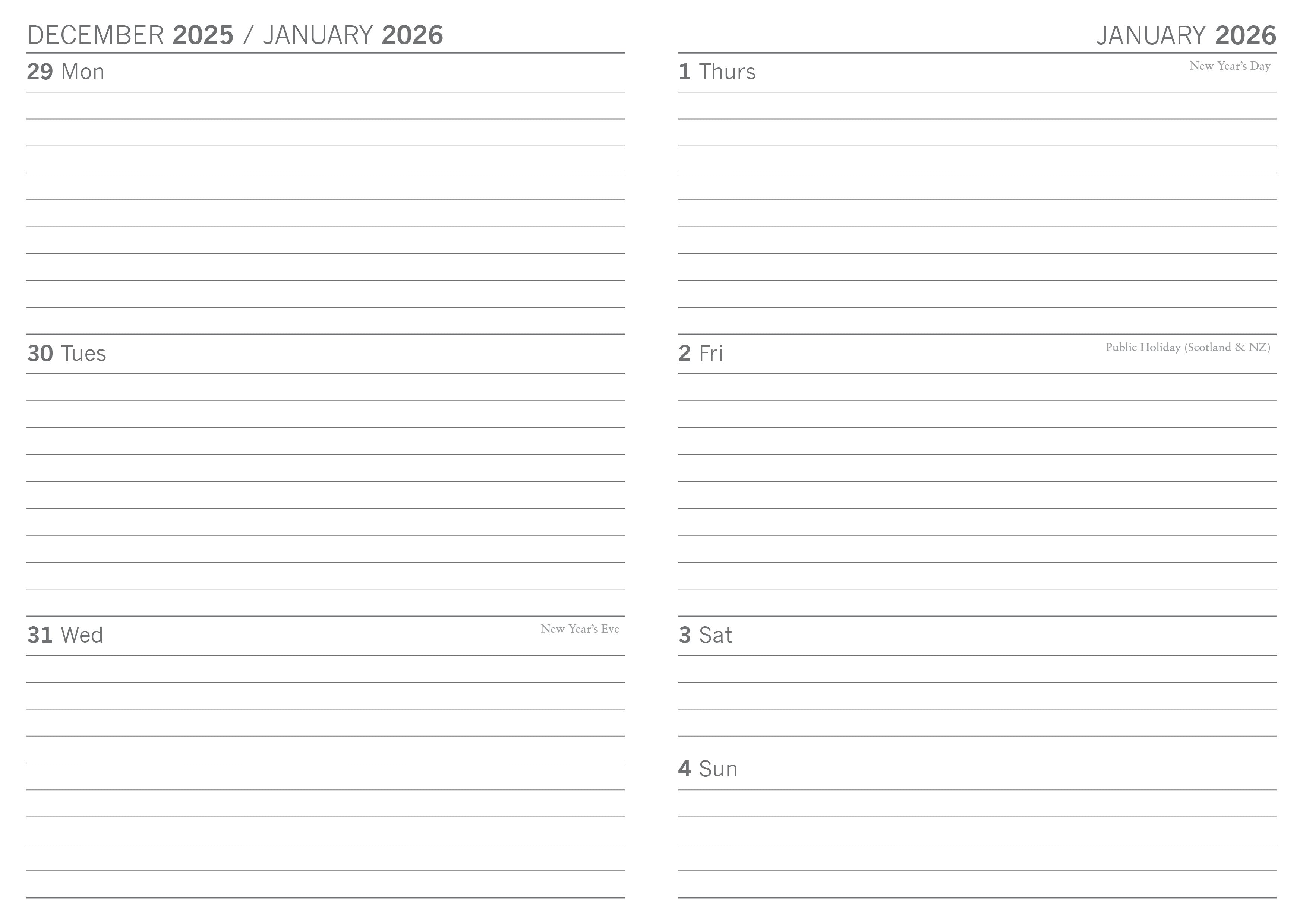 2026 Elephant Elegance - Weekly Diary/Planner