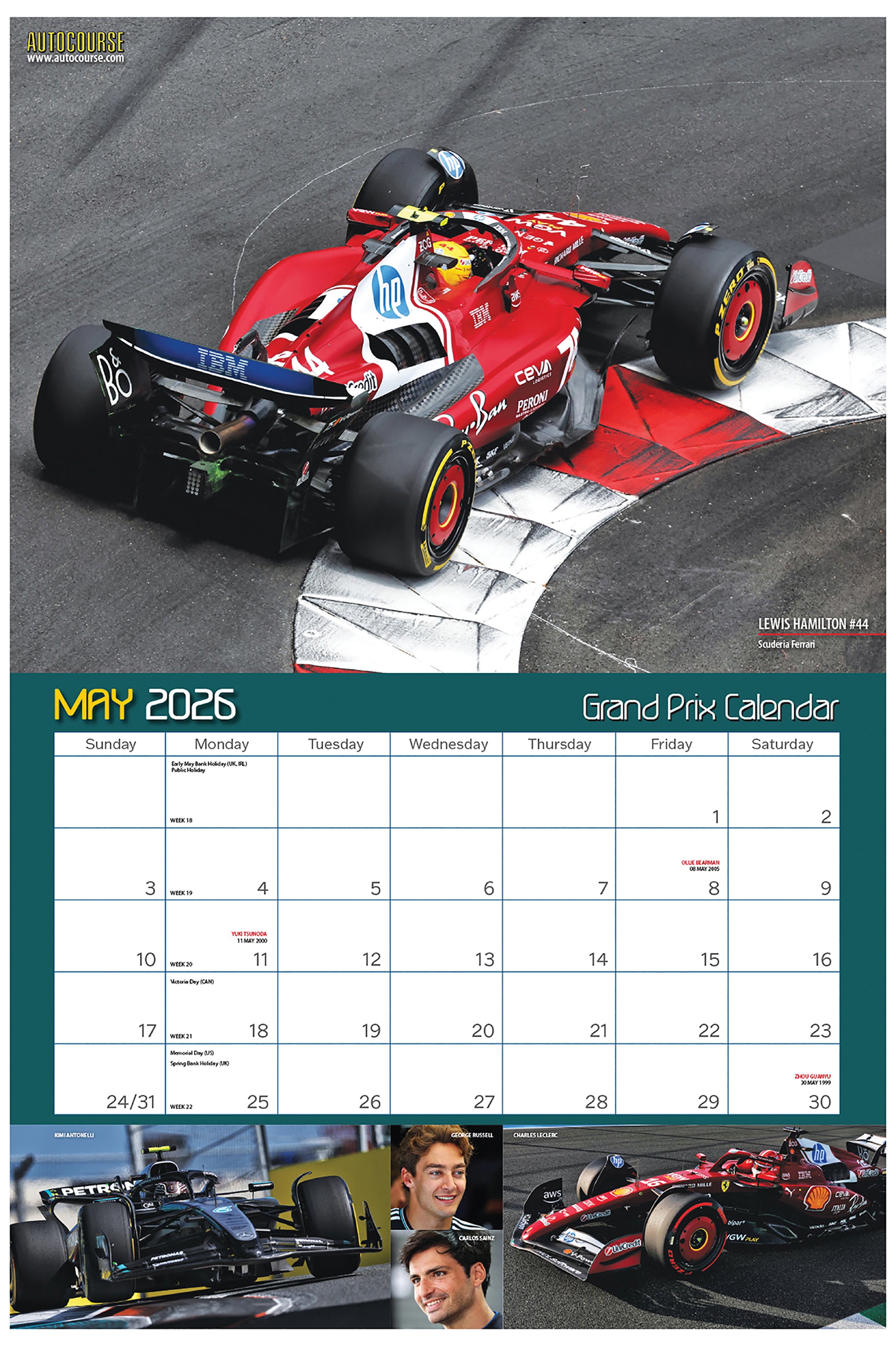 2026 Autocourse Grand Prix - Deluxe Wall Calendar