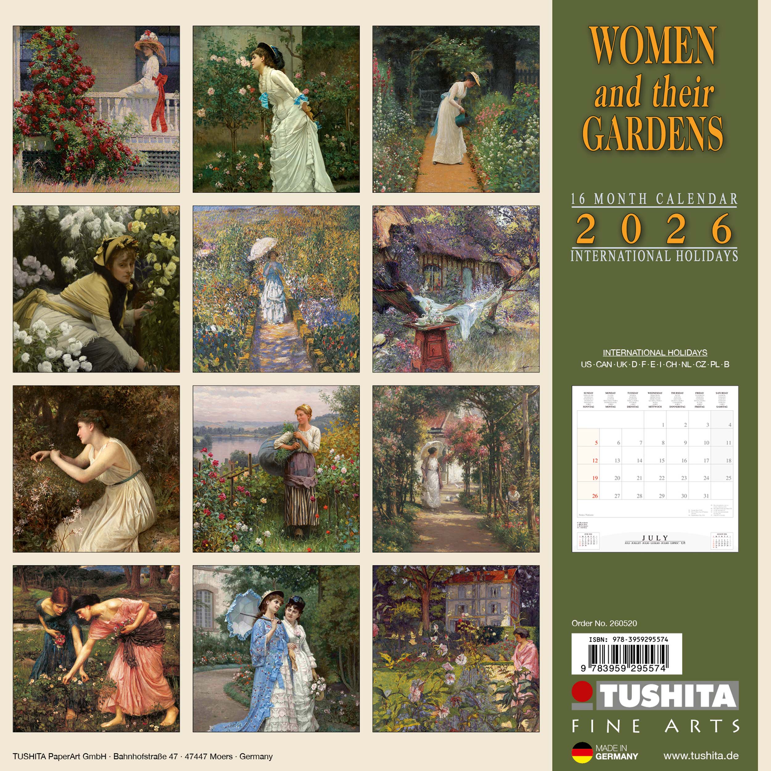2026 Women and their Gardens - Square Wall Calendar