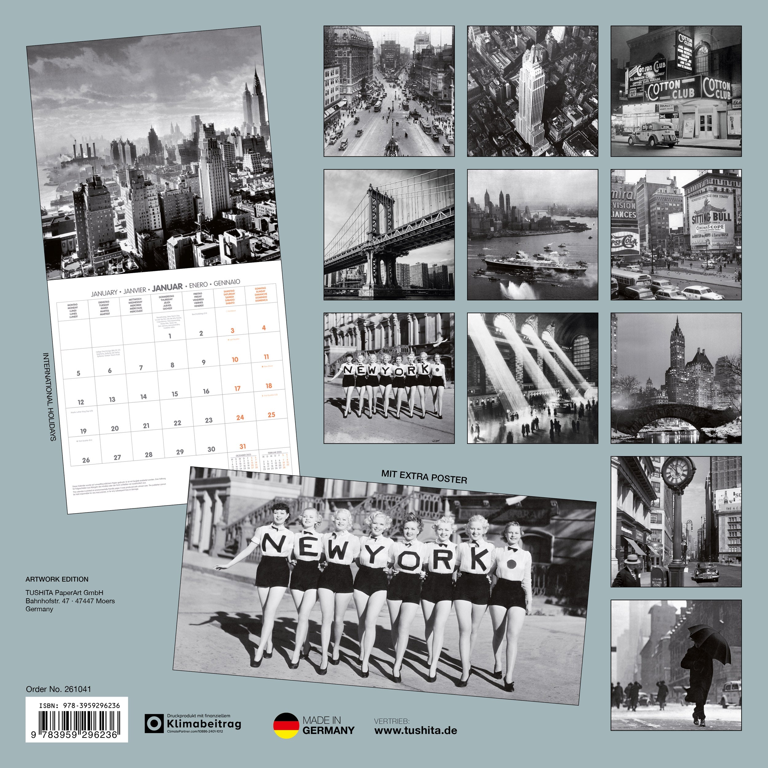 2026 New York Retro - Square Wall Calendar