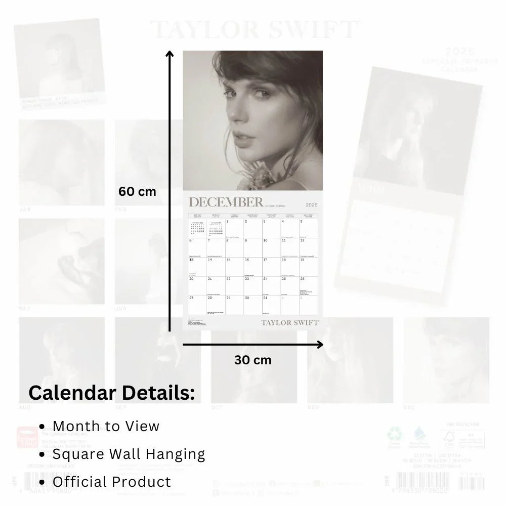 2026 Taylor Swift - Square Wall Calendar