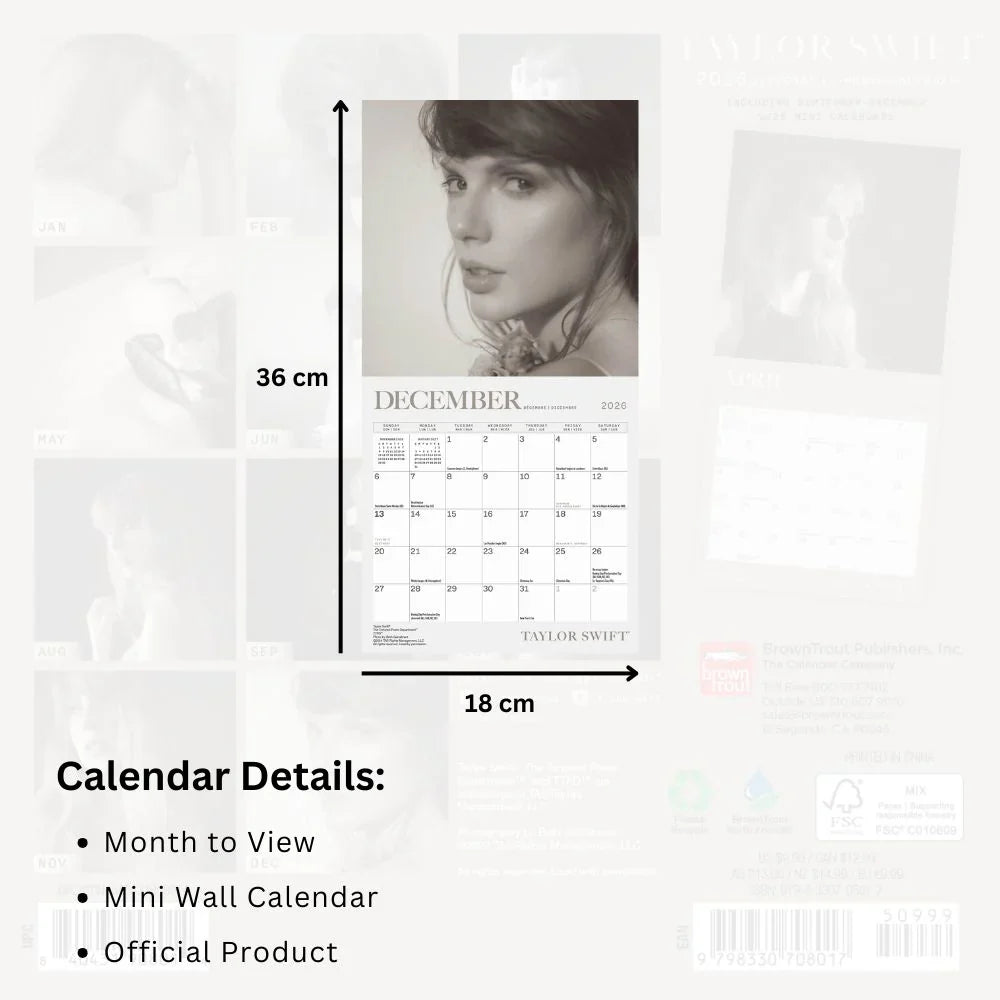 2026 Taylor Swift - Mini Wall Calendar