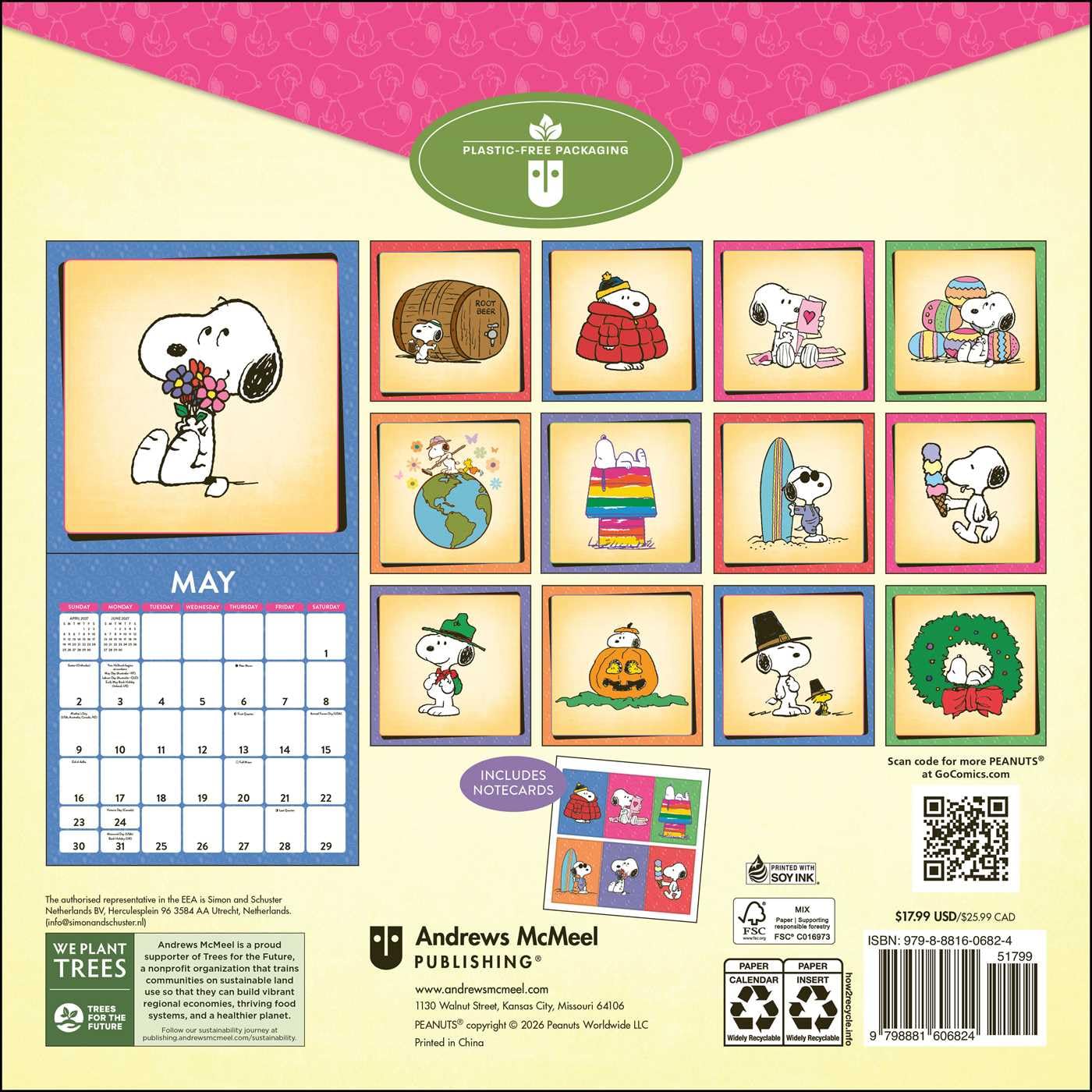 2027 Snoopy - Square Wall Calendar