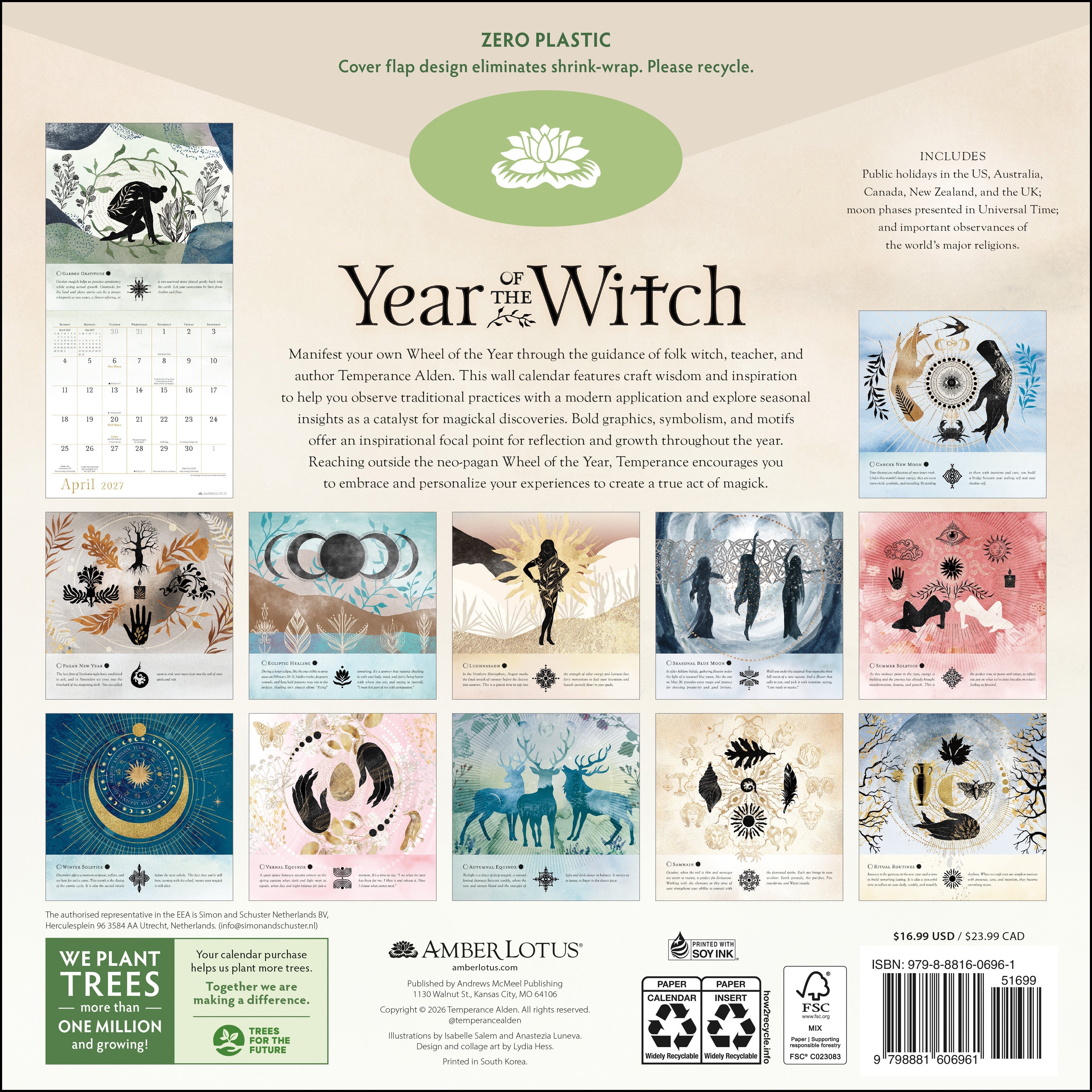 2027 Year of the Witch - Square Wall Calendar