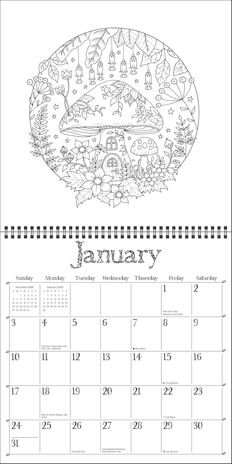 2027 Johanna Basford: Wonderful Coloring - Square Wall Calendar