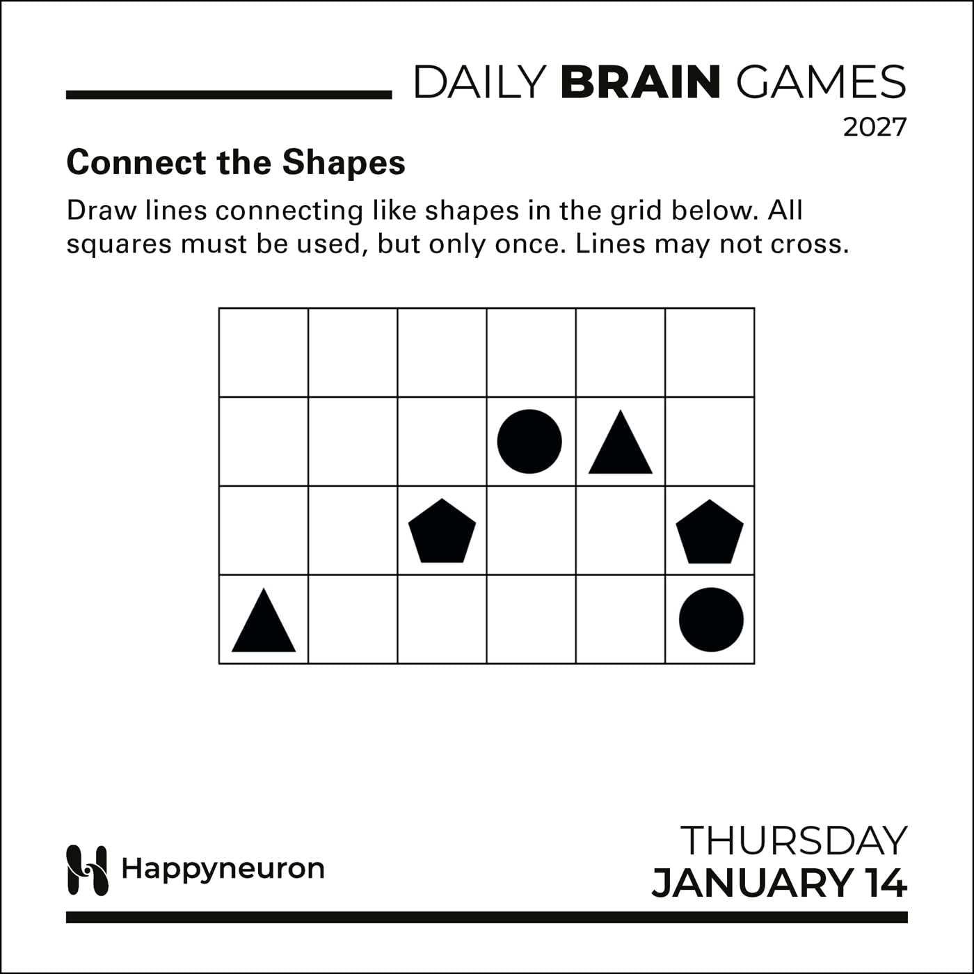 2027 Daily Brain Games - Daily Boxed Page-A-Day Calendar