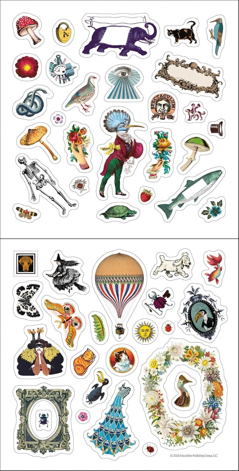 2027 Antiquarian Sticker Book - Square Wall Calendar