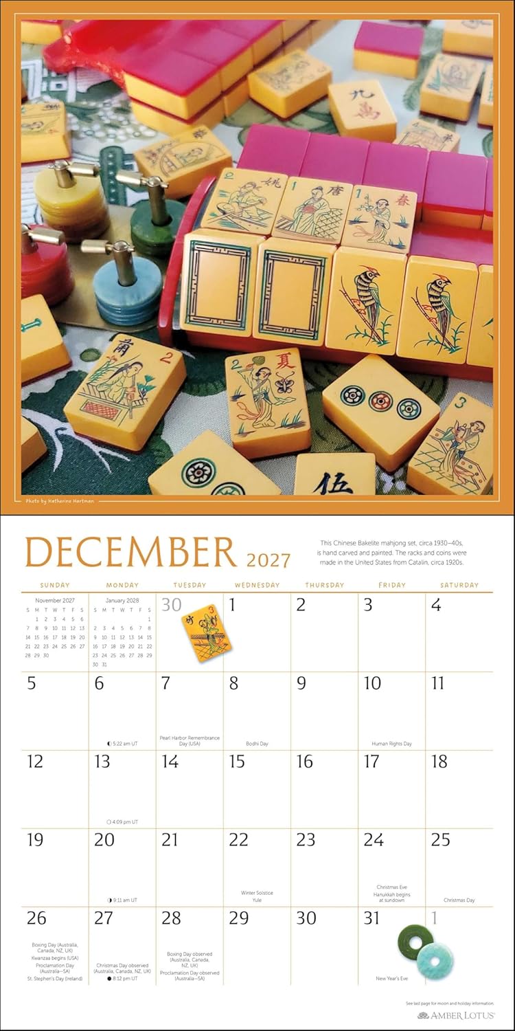 2027 Art of Mahjong - Square Wall Calendar