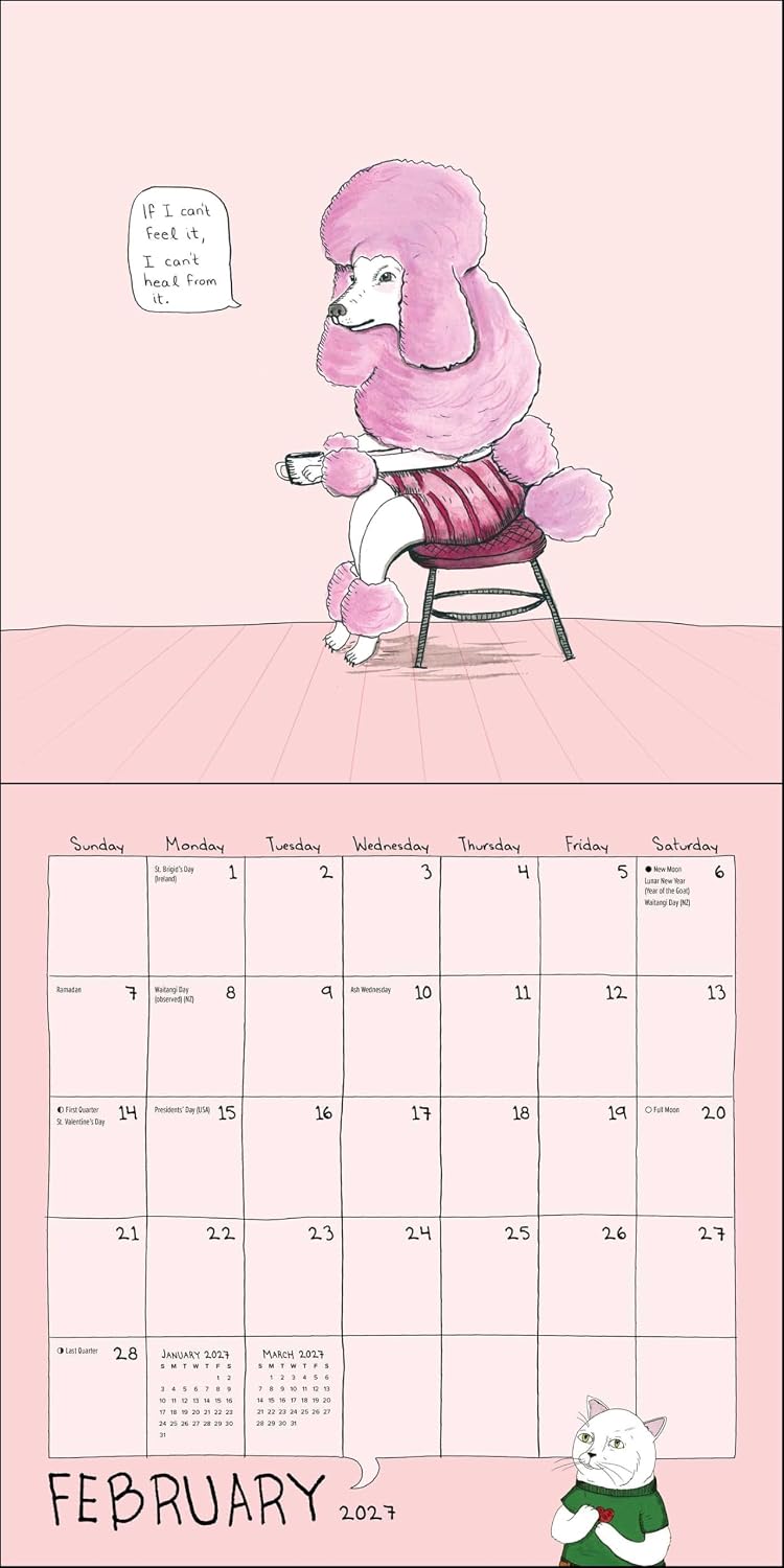 2027 Emotional Support Animals - Square Wall Calendar