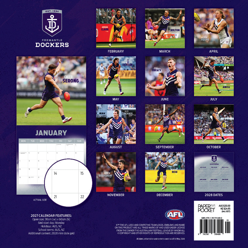 2027 AFL Fremantle Dockers calendar image 4