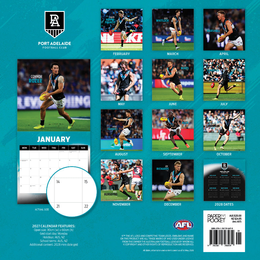 2027 AFL Port Adelaide Power calendar image 4