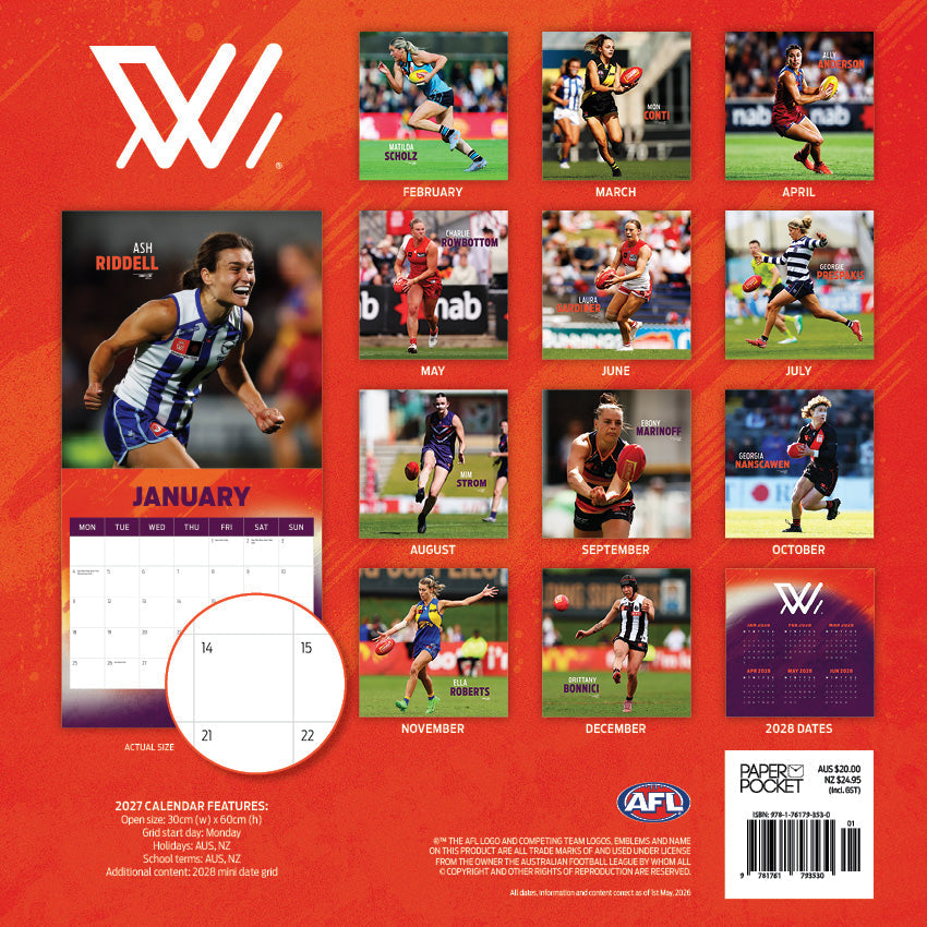 2027 AFL Womens calendar image 4