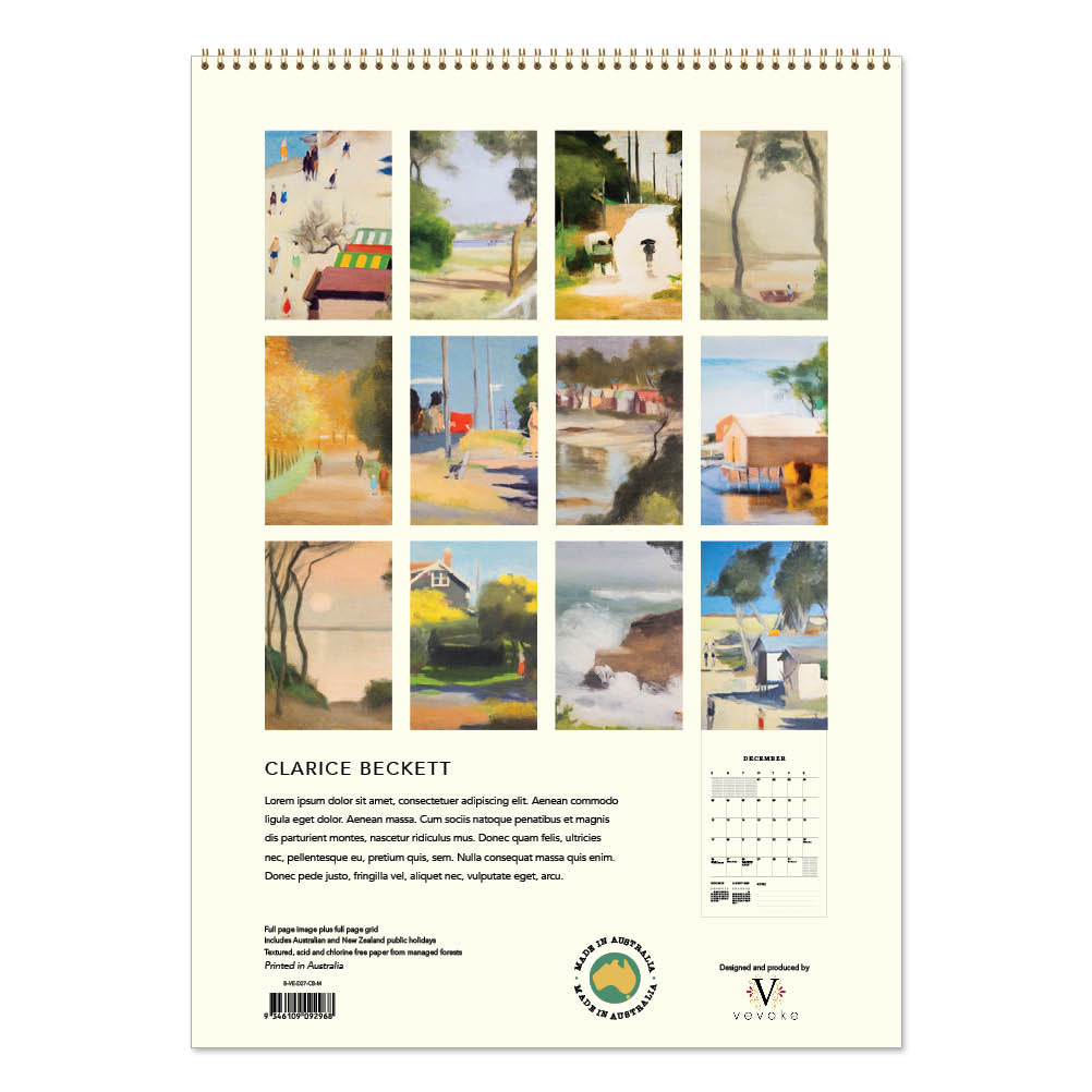 2027 Clarice Beckett Australian Artist - Deluxe Wall Calendar