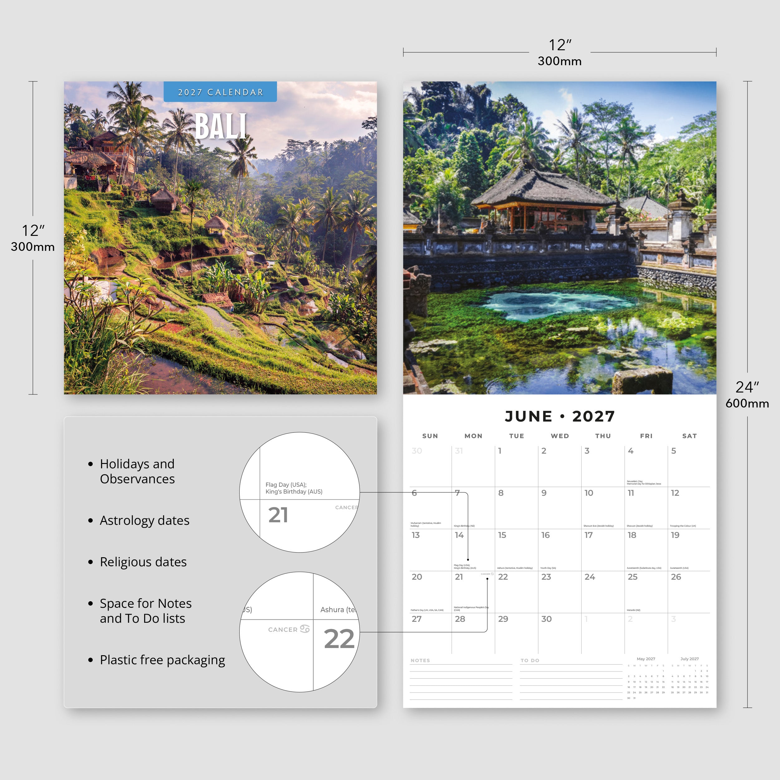 2027 Bali - Square Wall Calendar