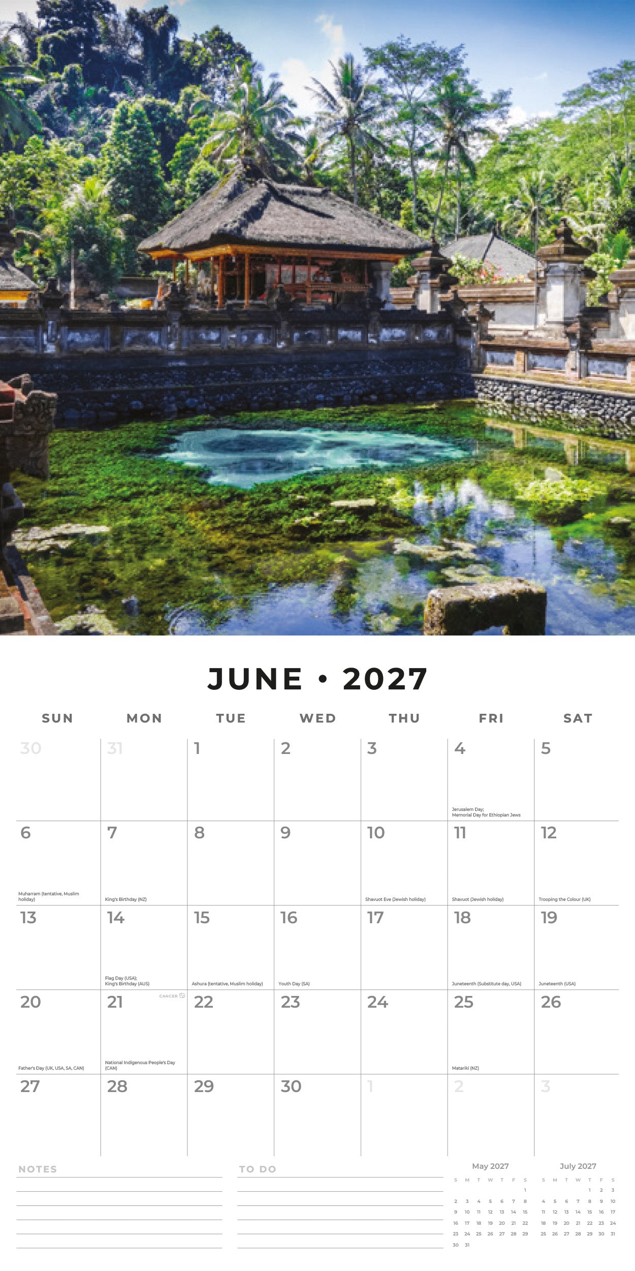 2027 Bali - Square Wall Calendar