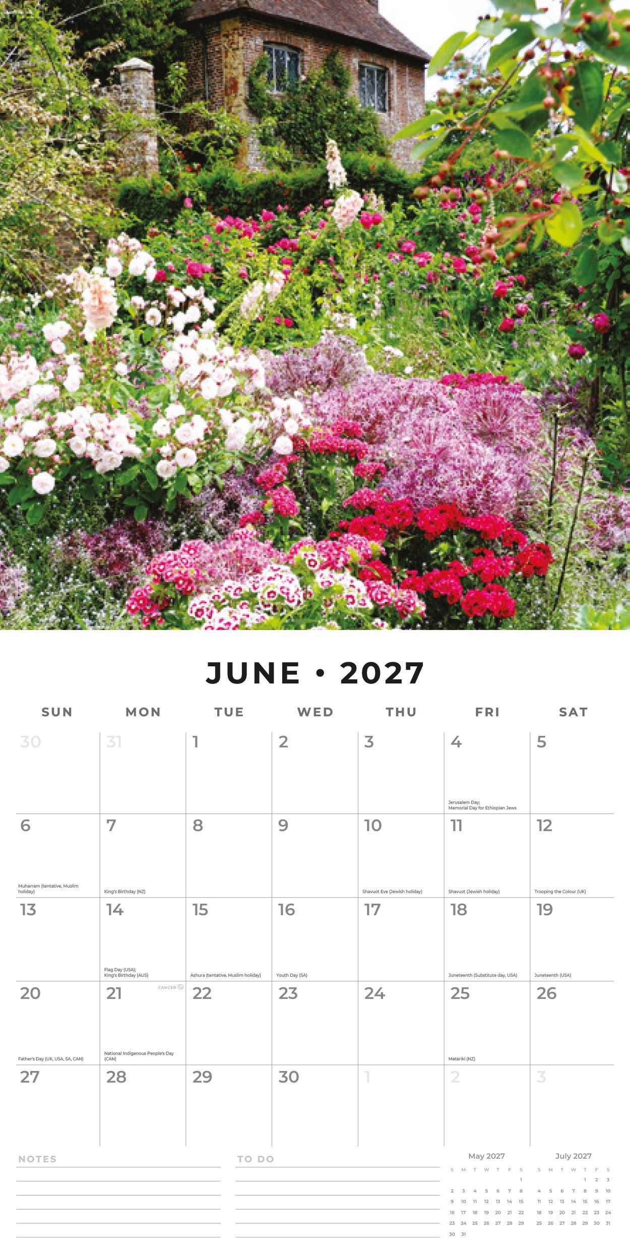 2027 Beautiful Gardens - Square Wall Calendar