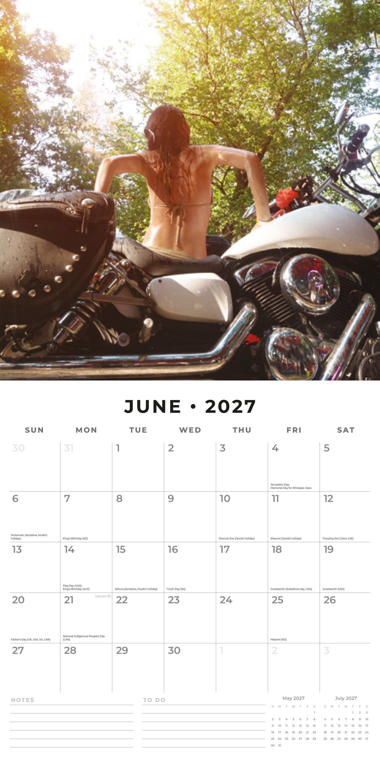 2027 Biker Girls - Square Wall Calendar