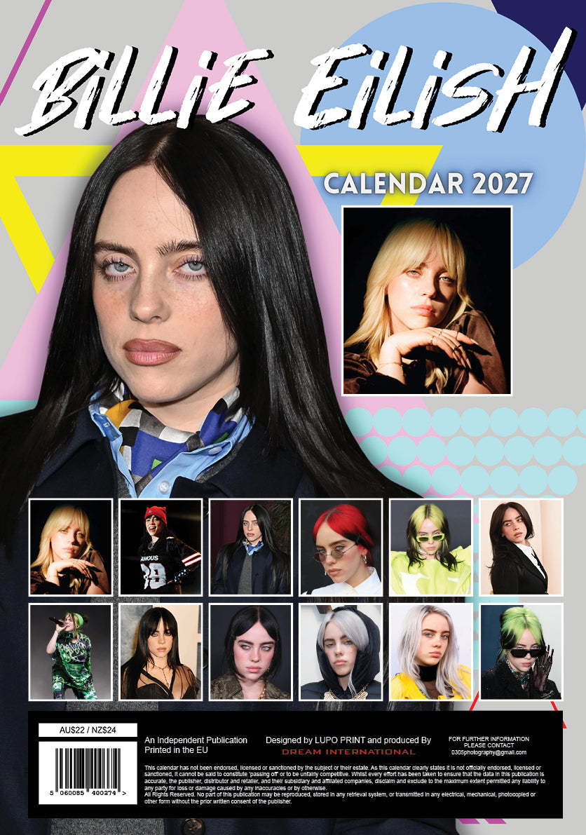 2027 Billie Eilish - A3 Wall Calendar