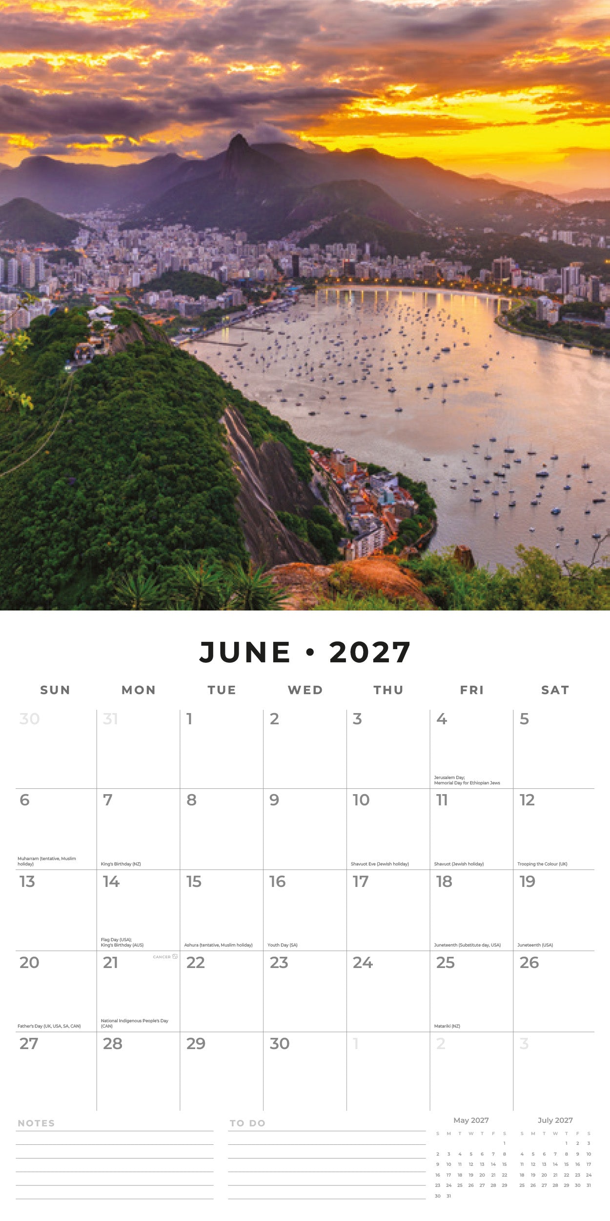 2027 Brazil - Square Wall Calendar
