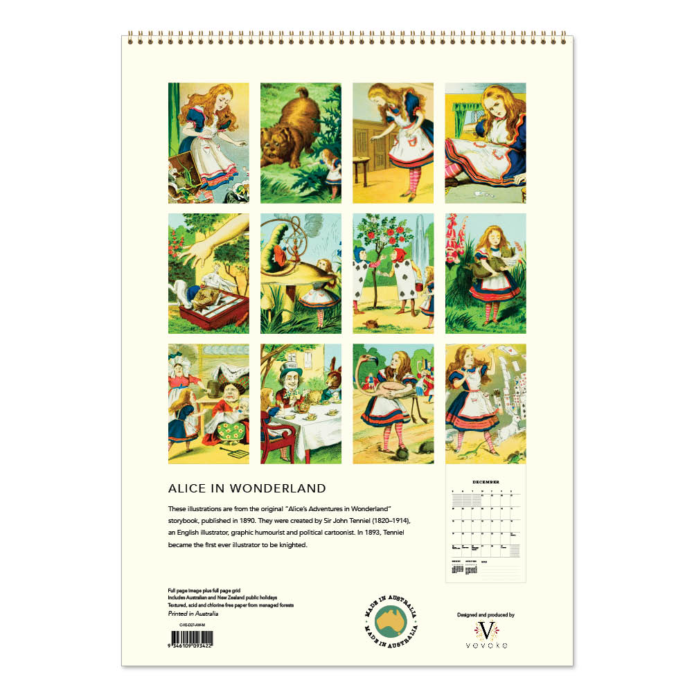 2027 Alice in Wonderland - Deluxe Wall Calendar