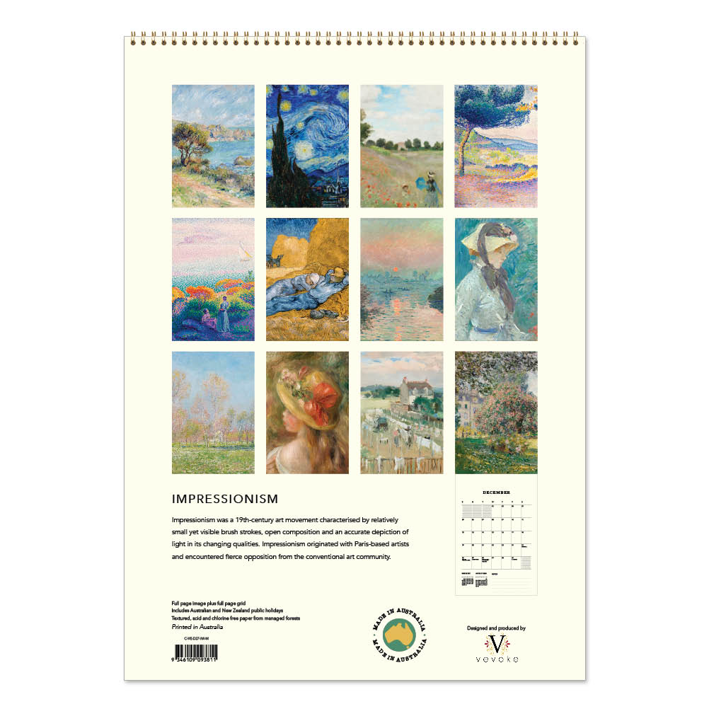 2027 Impressionism - Deluxe Wall Calendar