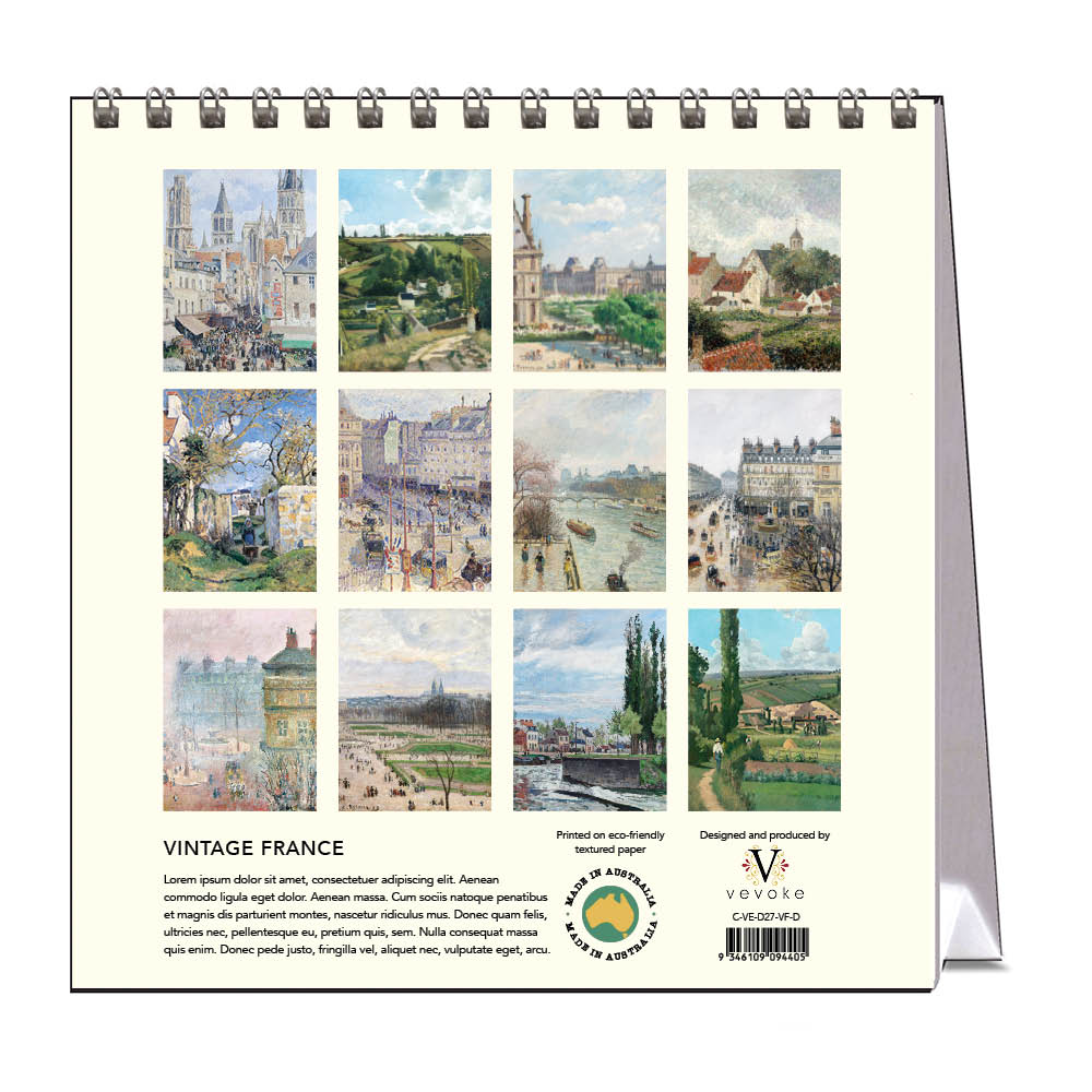 2027 Vintage France - Desk Easel Calendar