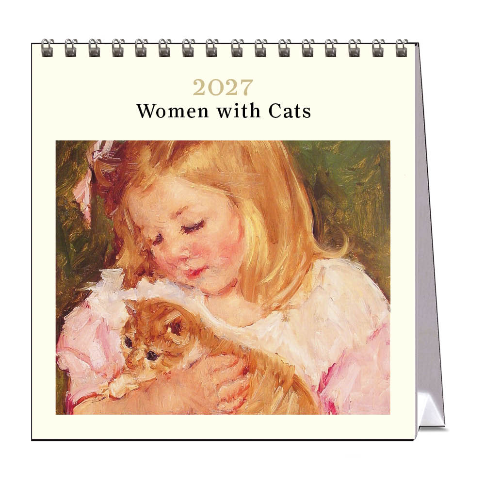 2027 Women with Cats - Desk Easel Calendar