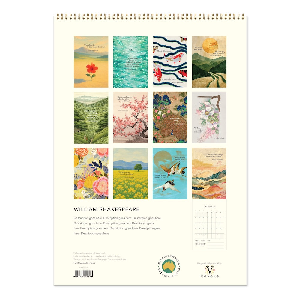 2027 William Shakespeare - Deluxe Wall Calendar