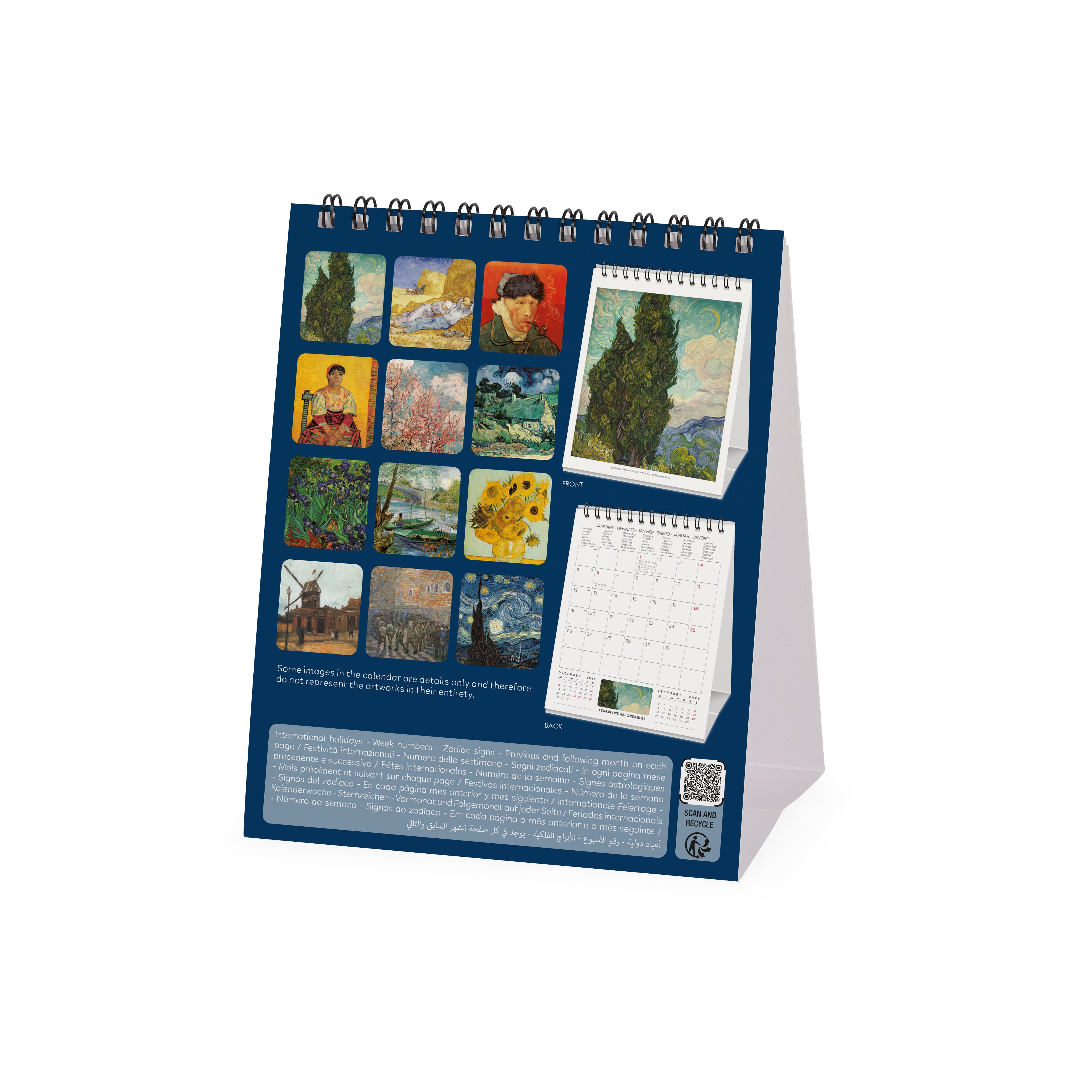 2026 Vincent Van Gogh - Desk Easel Calendar