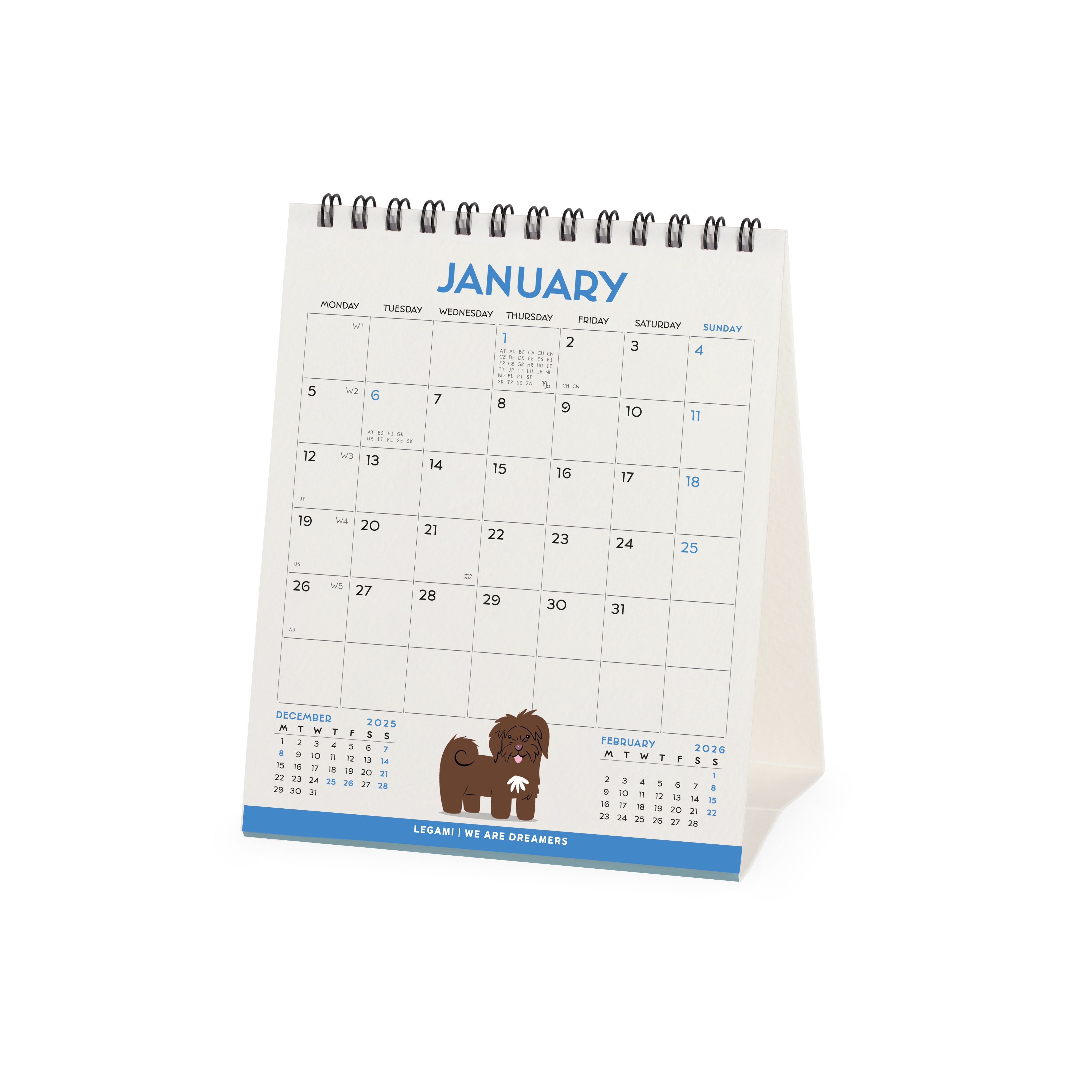 2026 Dogs Of The World - Desk Easel Calendar