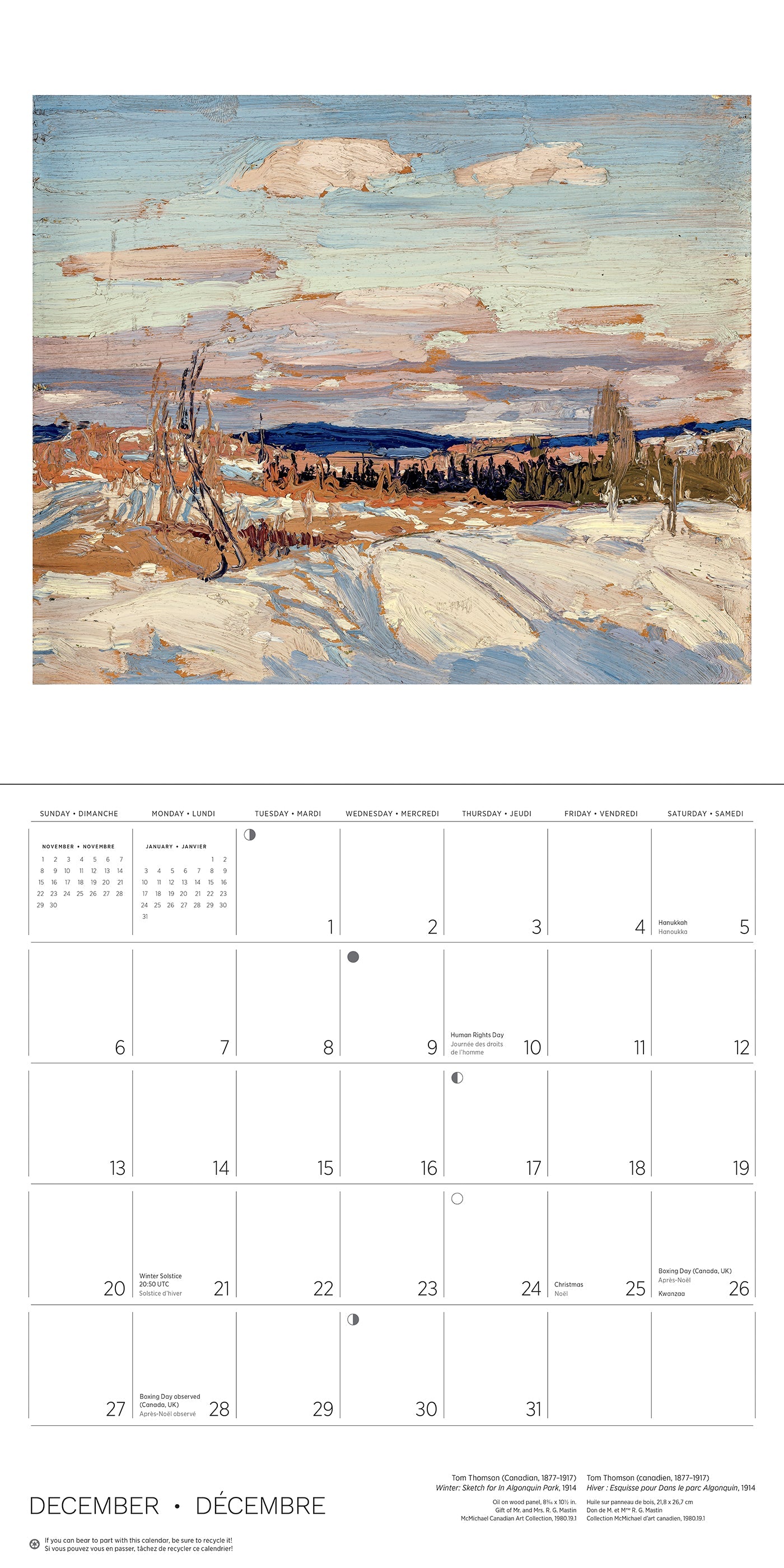 2026 Tom Thomson - Square Wall Calendar