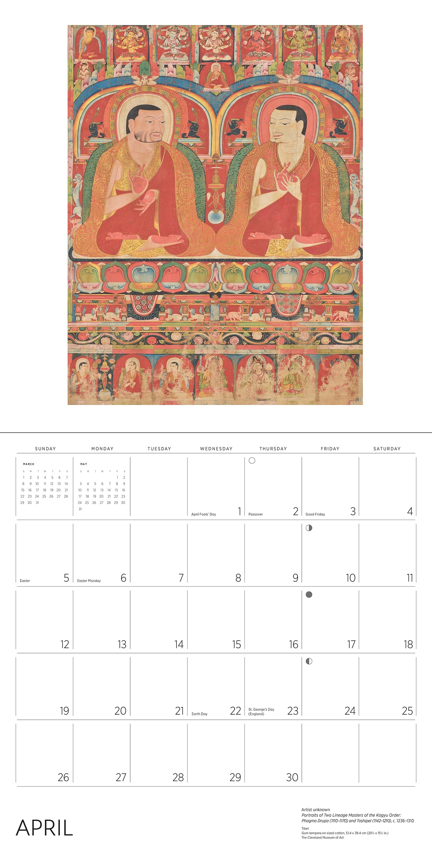 2026 Enlightenment: Buddhist Paintings - Square Wall Calendar