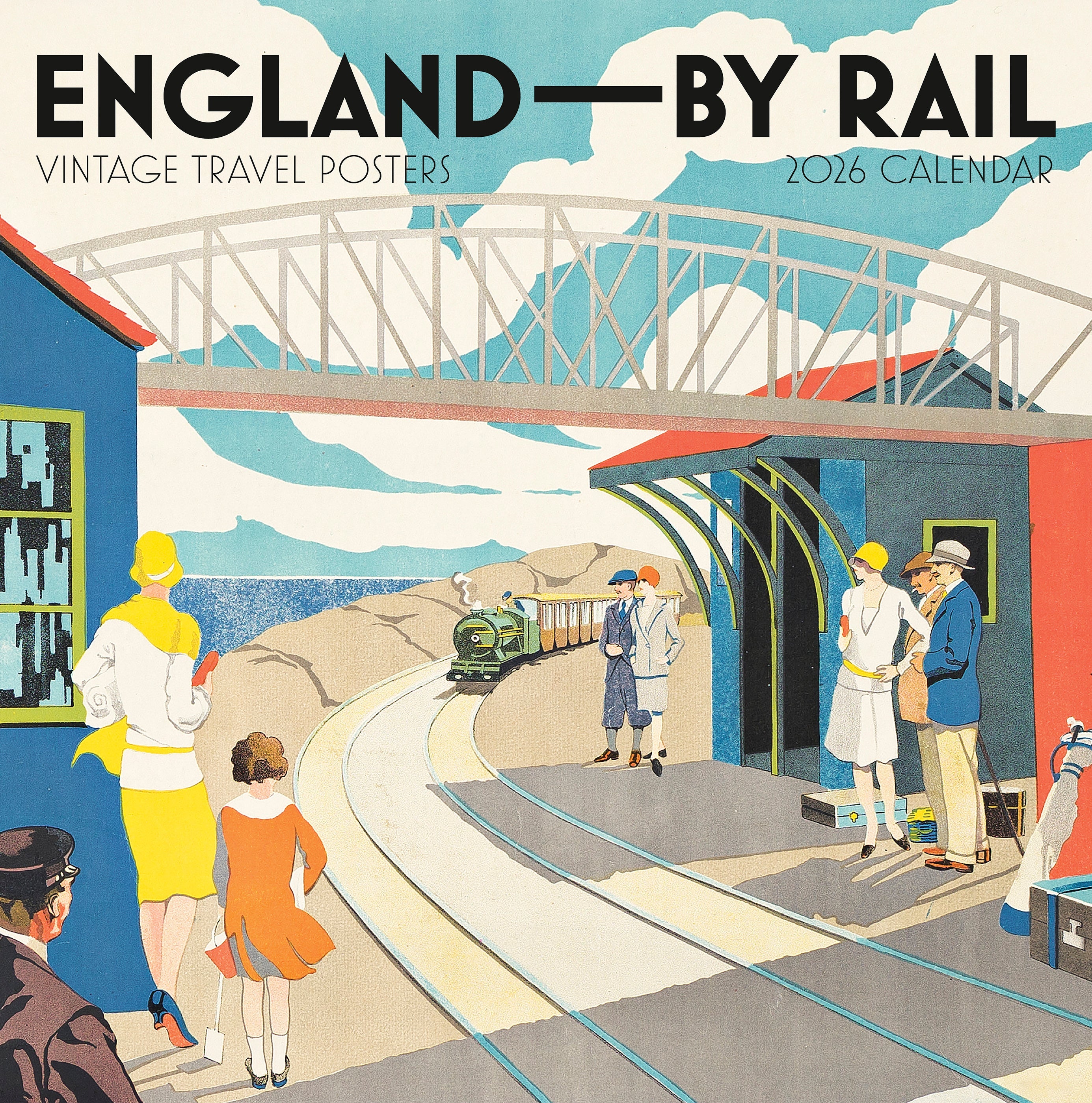 2026 England by Rail: Vintage Travel Posters - Square Wall Calendar