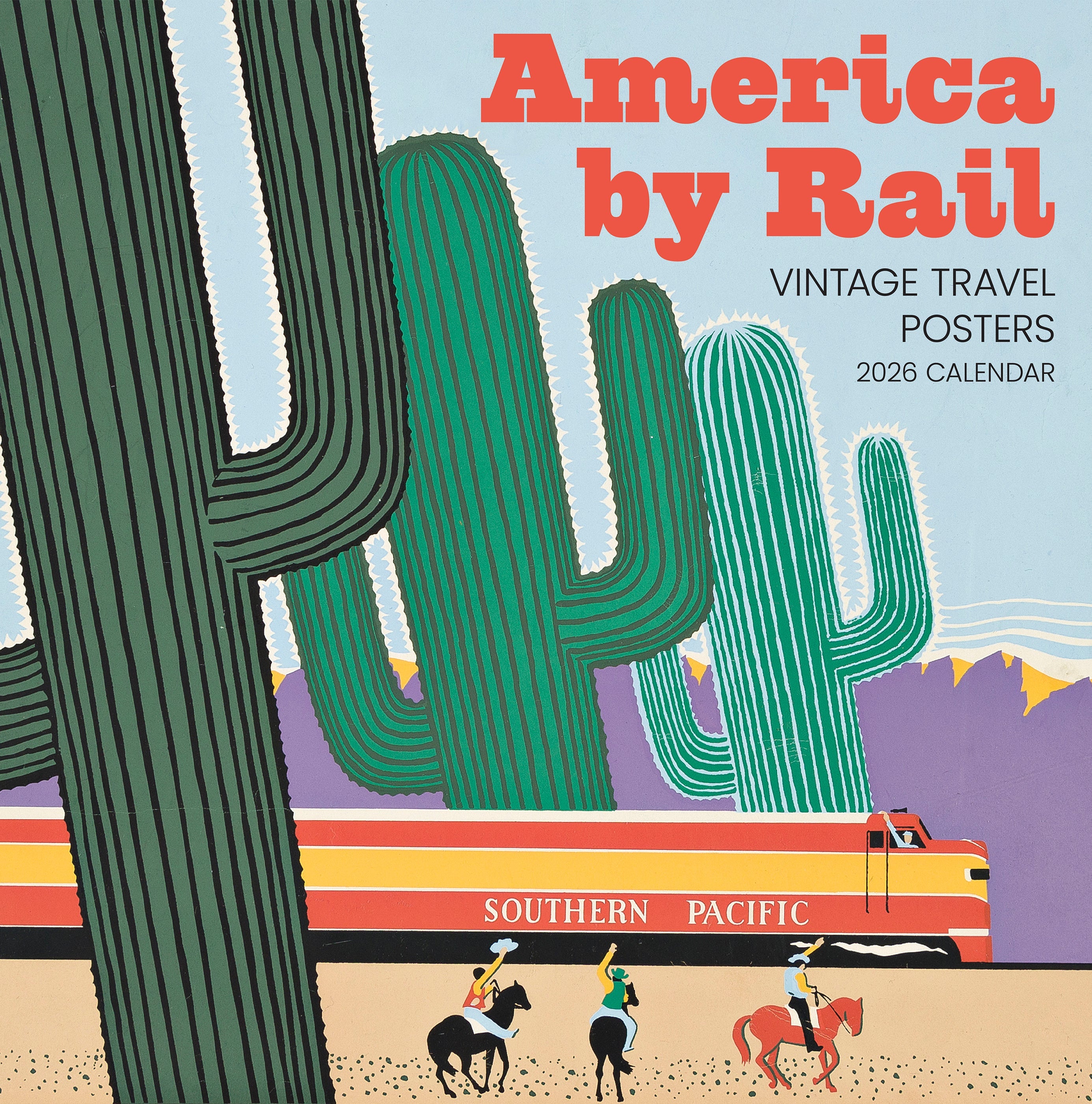 2026 America by Rail: Vintage Travel Posters - Square Wall Calendar