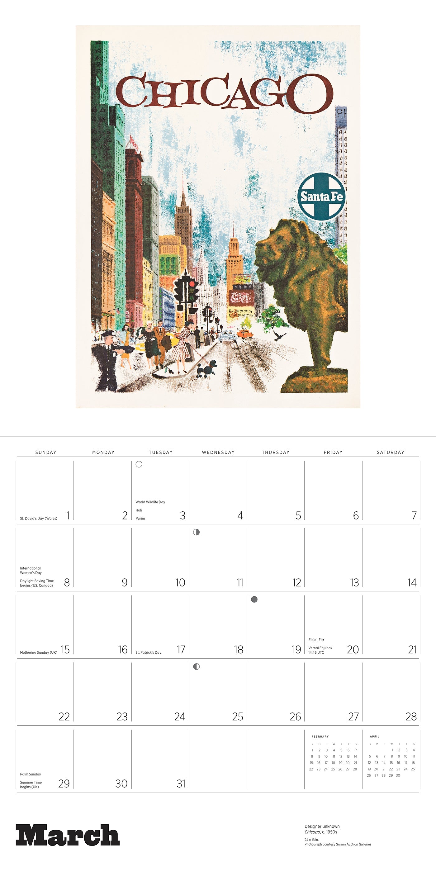 2026 America by Rail: Vintage Travel Posters - Square Wall Calendar