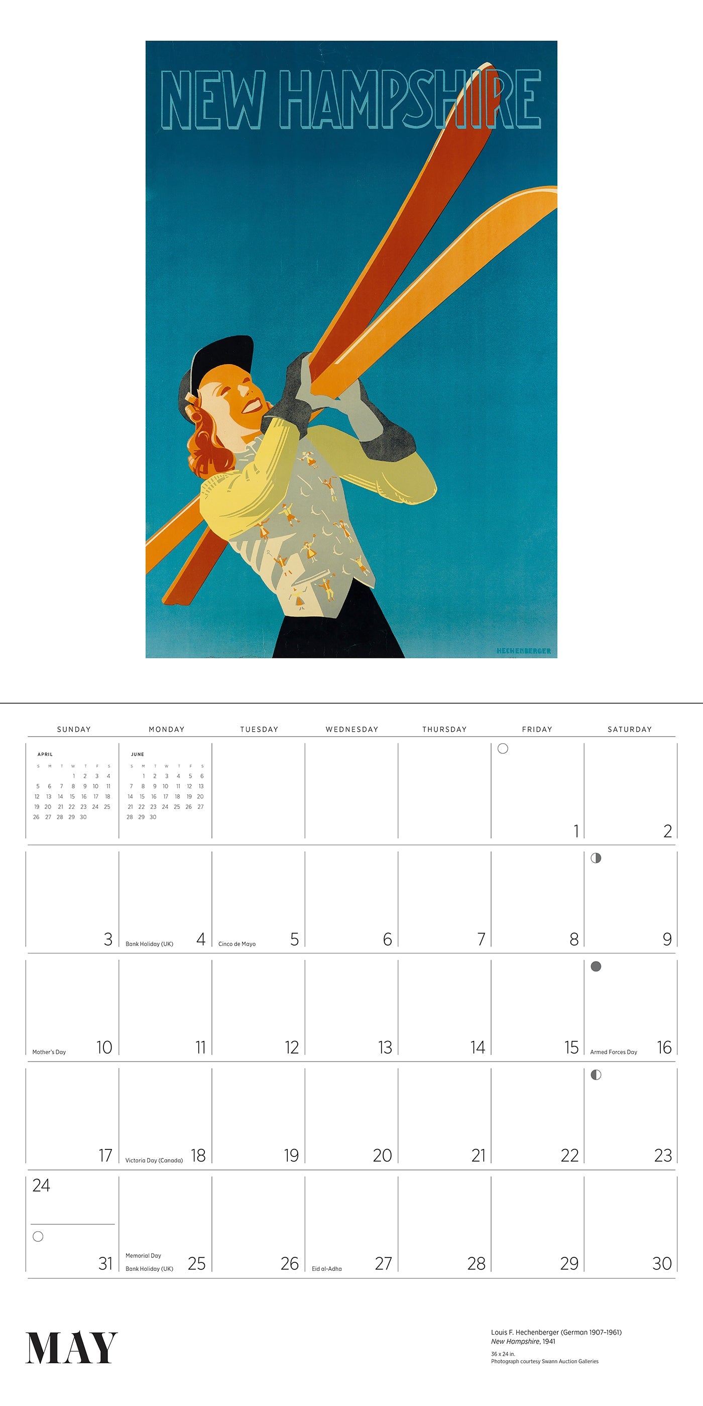 2026 Ski the World: Vintage Posters - Square Wall Calendar