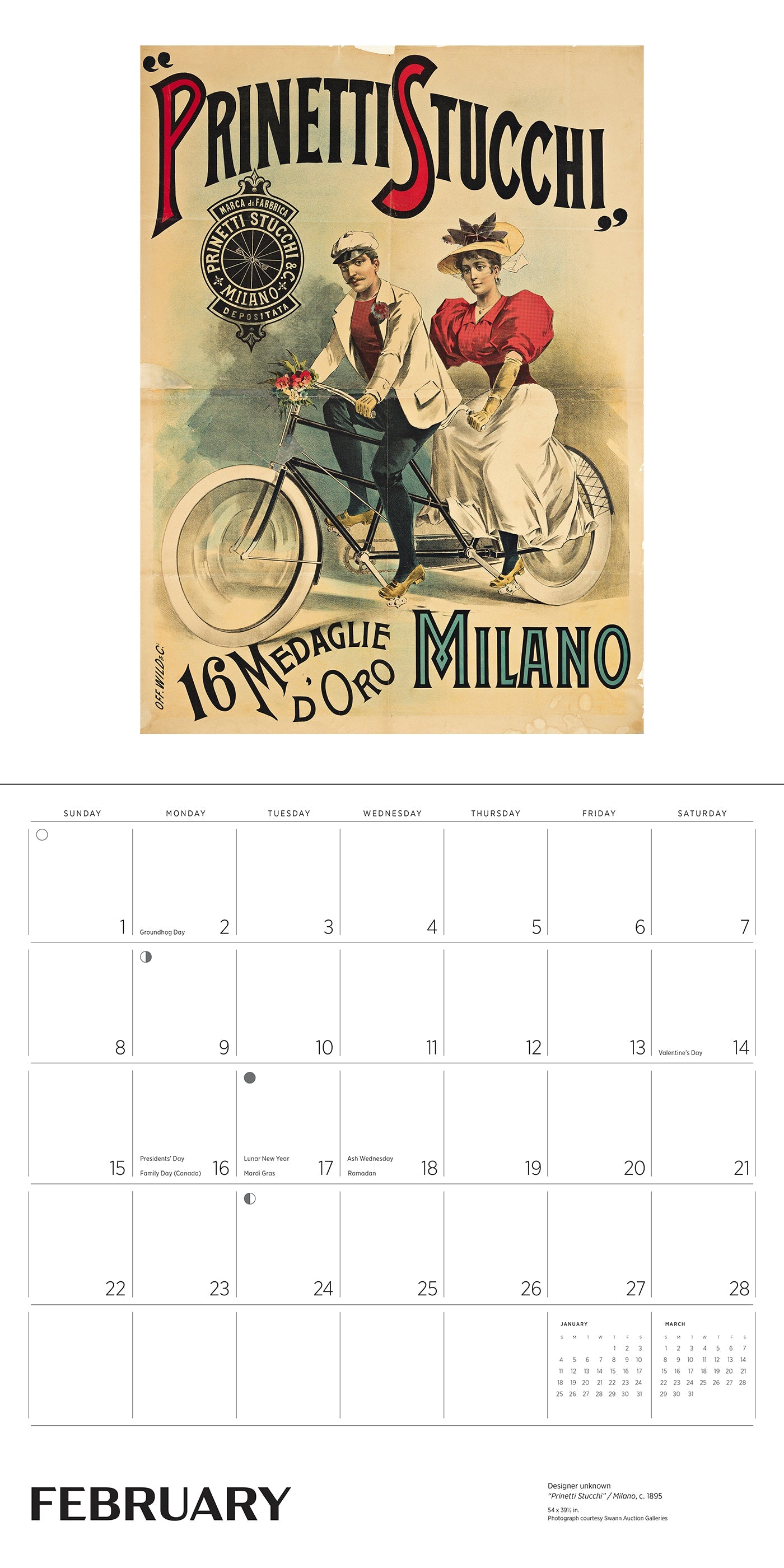 2026 Bicycles: Vintage Posters - Square Wall Calendar