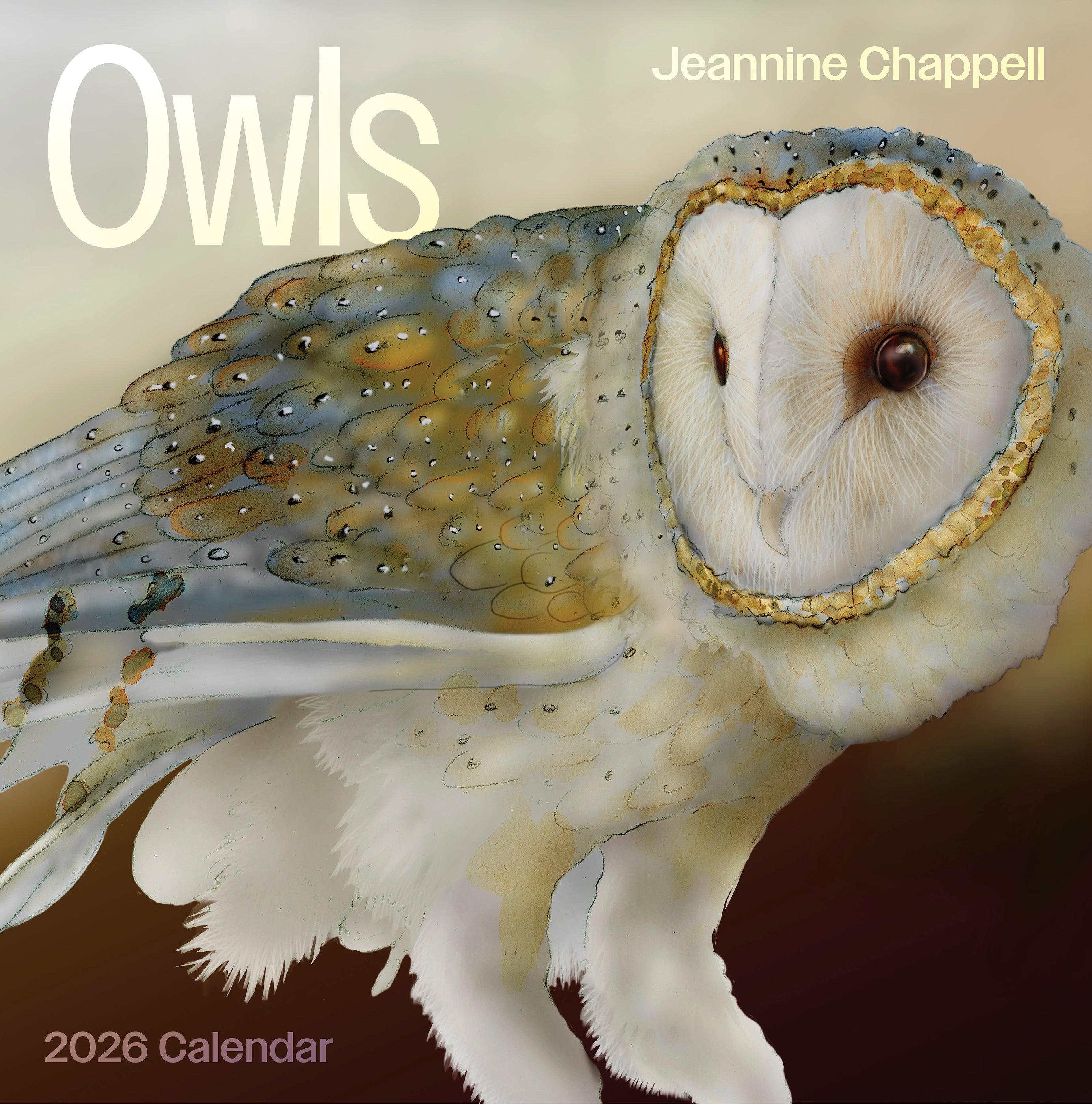 2026 Owls: Jeannine Chappell - Square Wall Calendar