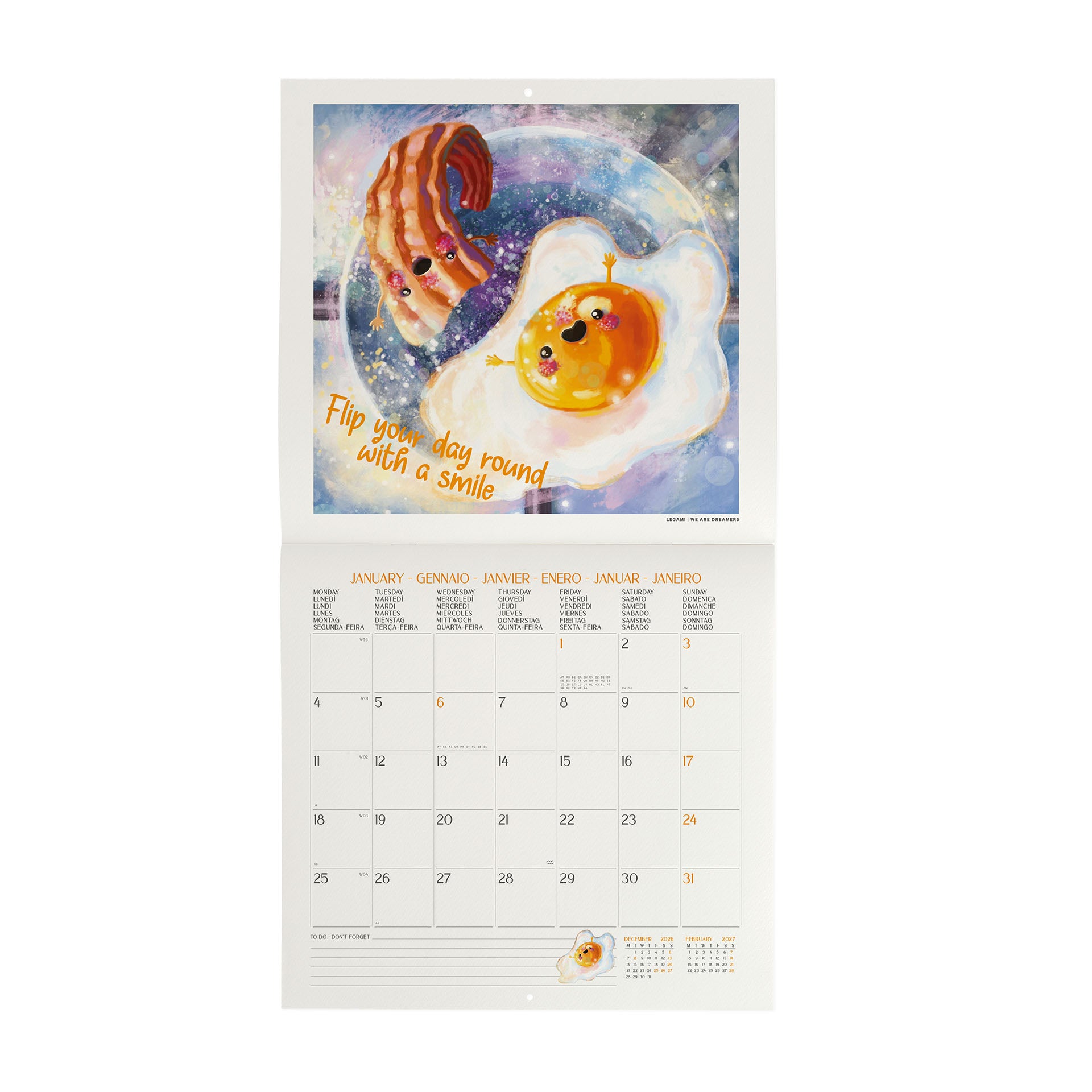 2027 Good Vibes Only - Square Wall Calendar