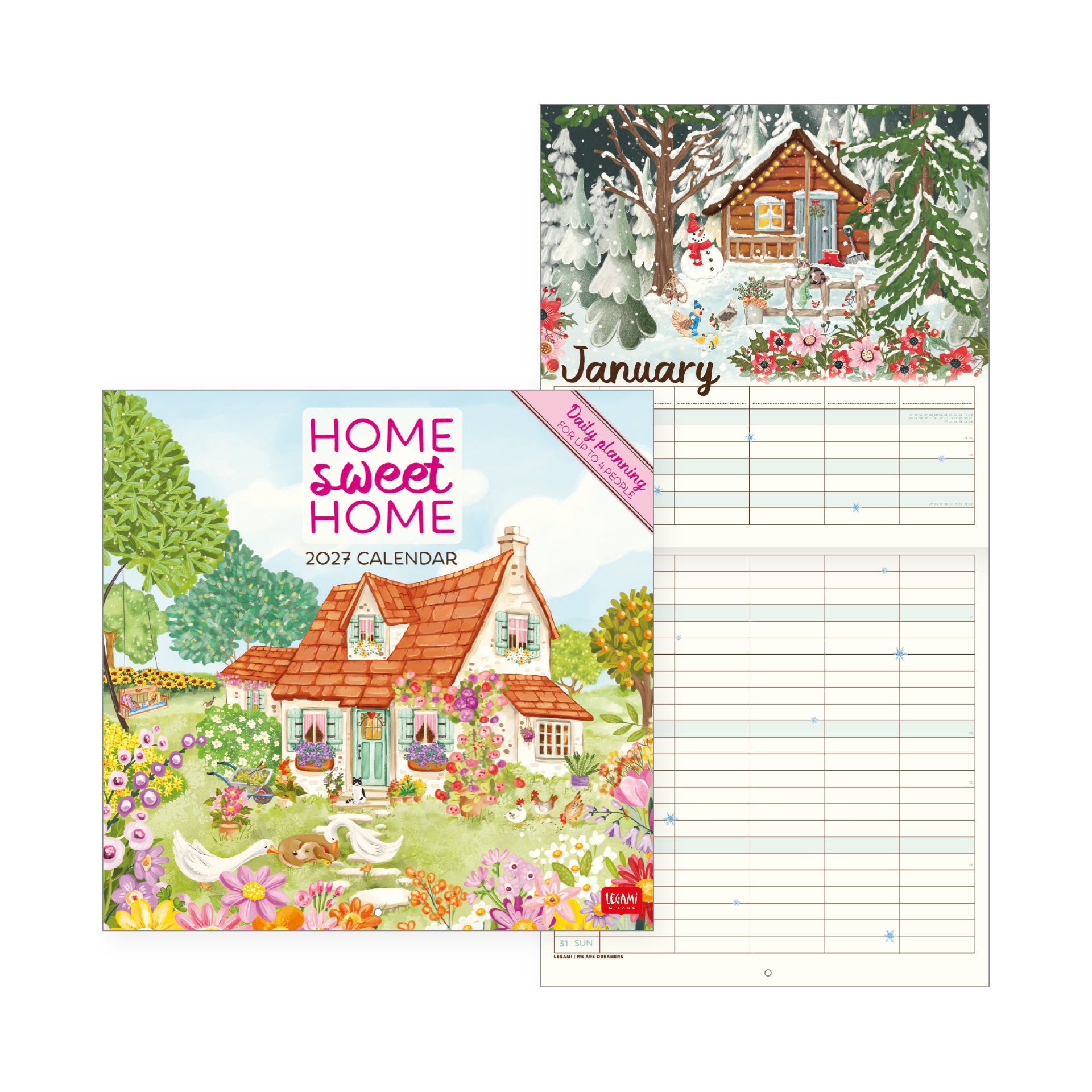 2027 Home Sweet Home - Square Wall Calendar
