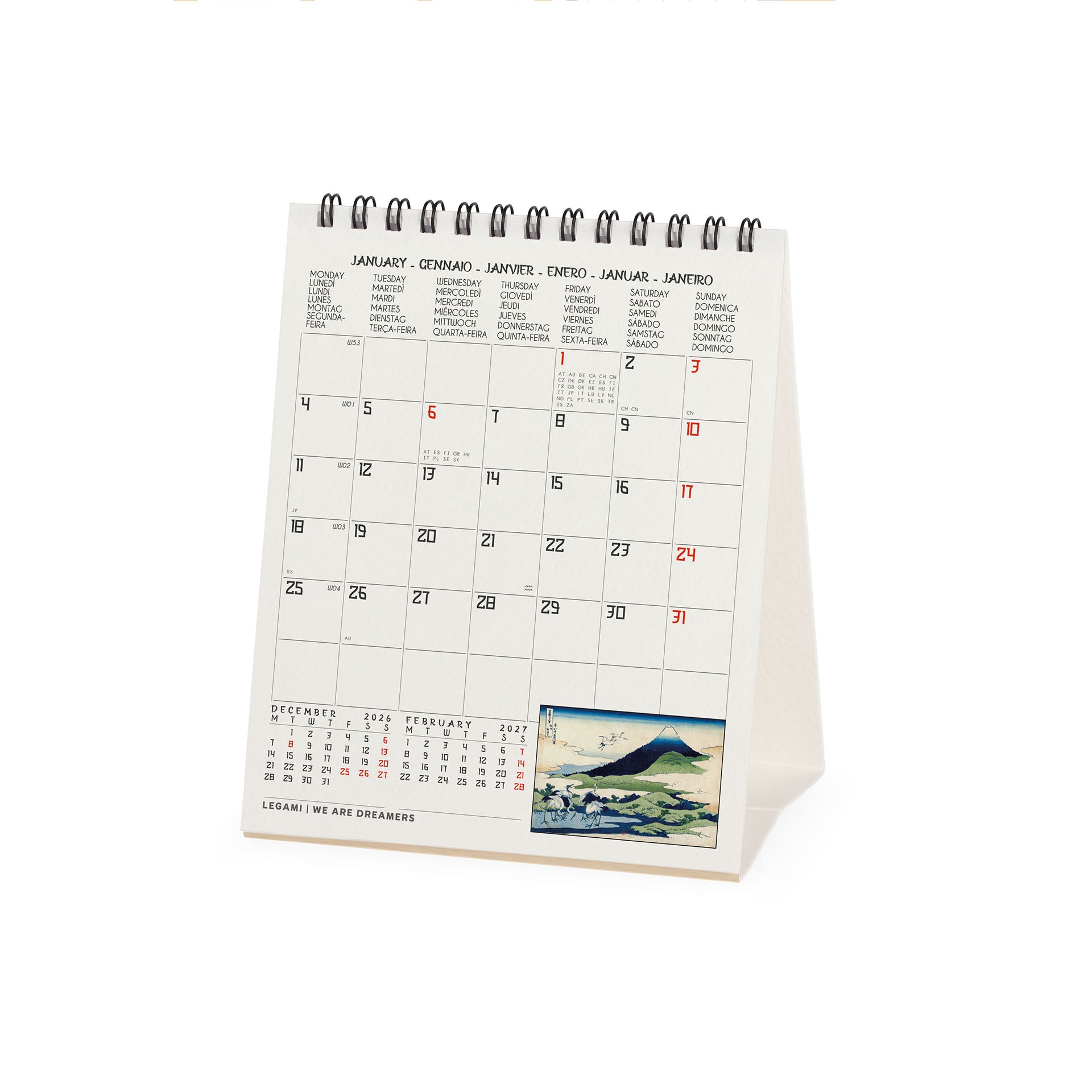 2027 Japanese School - Desk Easel Calendar