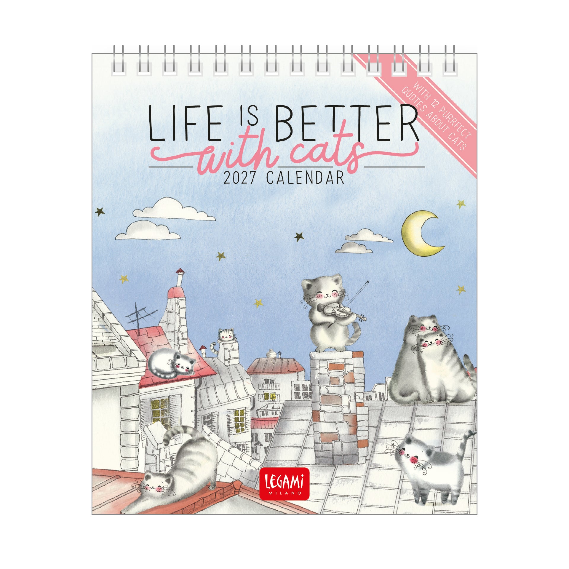 2027 Sketchy Cats - Desk Easel Calendar