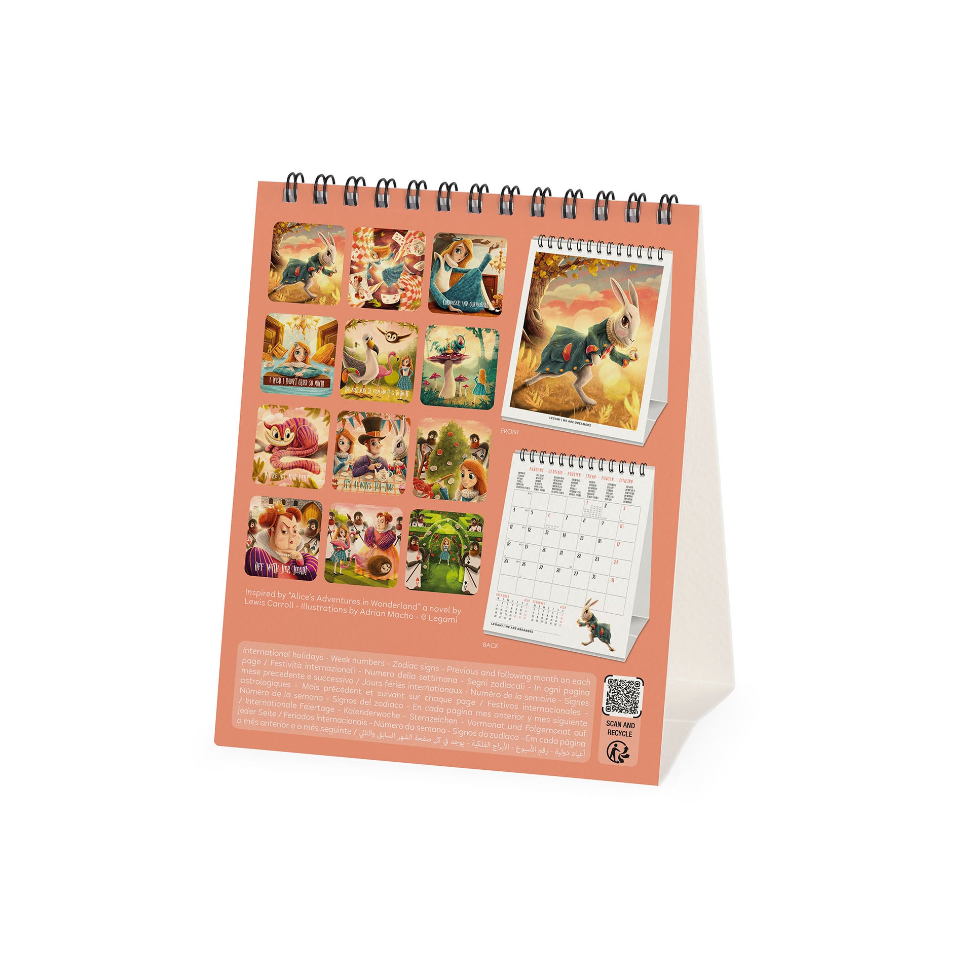 2027 Alice In Wonderland - Desk Easel Calendar