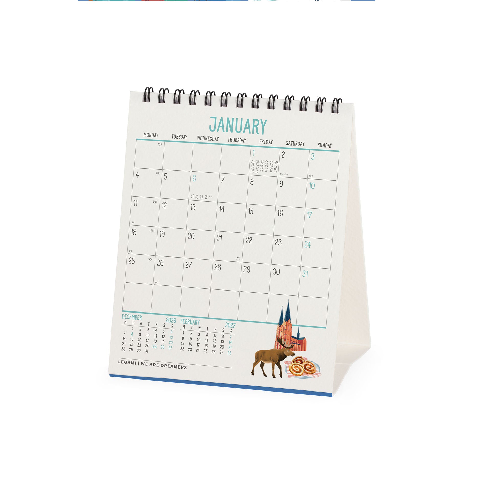 2027 Let's Travel the World - Desk Easel Calendar