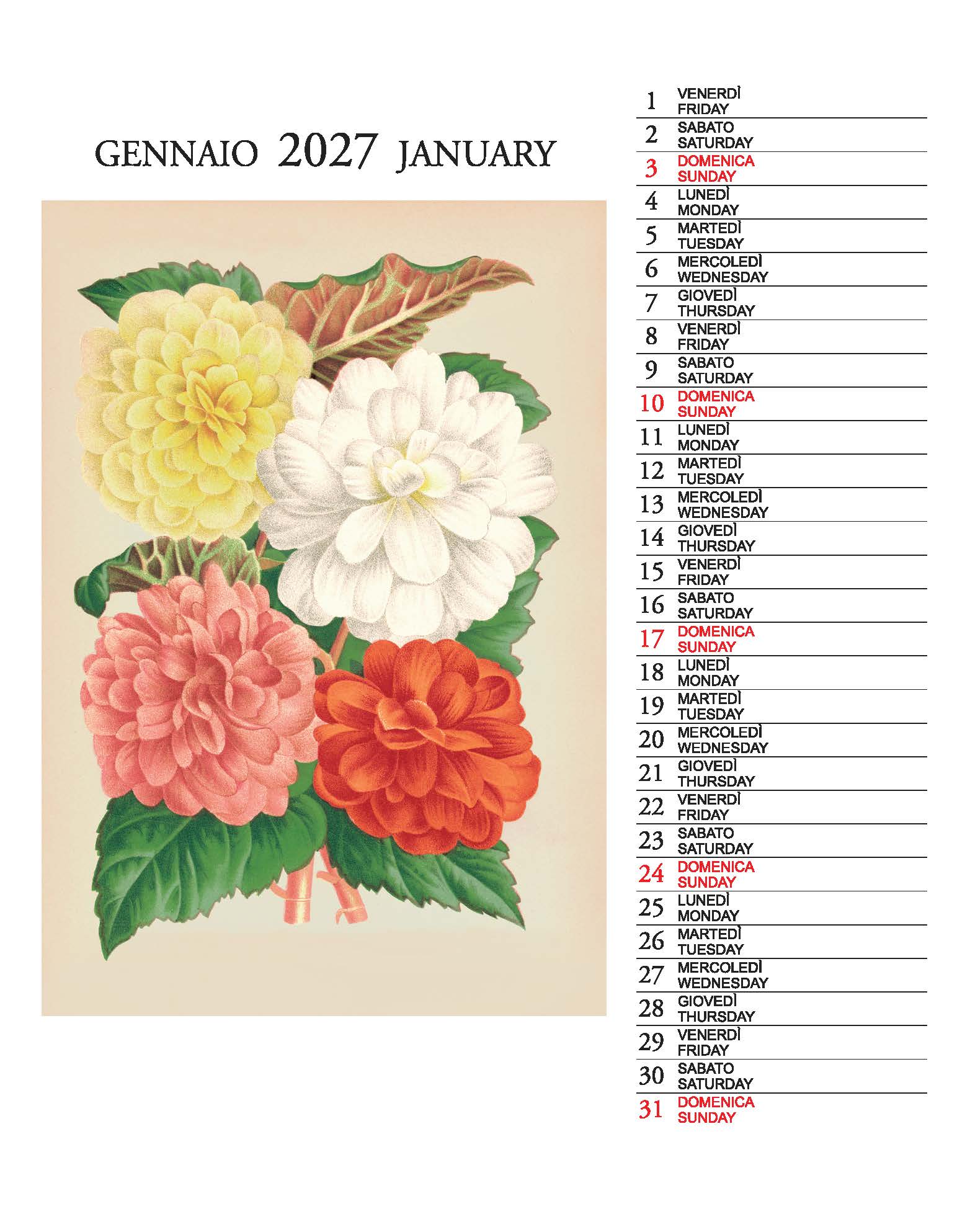 2027 Botanica - Desk Easel Calendar