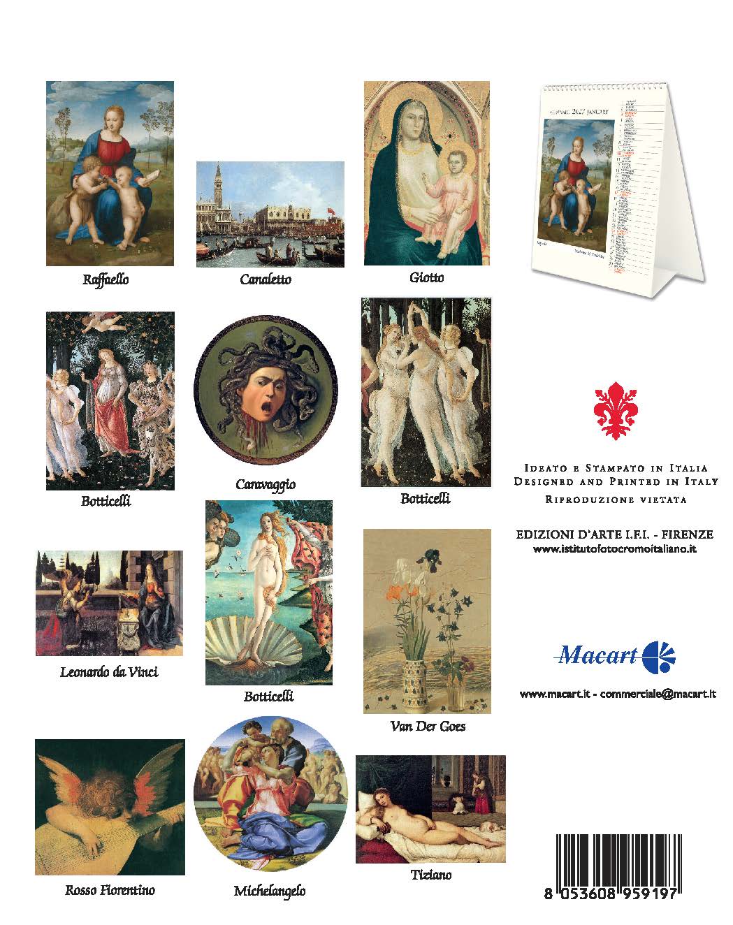 2027 Uffizi - Desk Easel Calendar